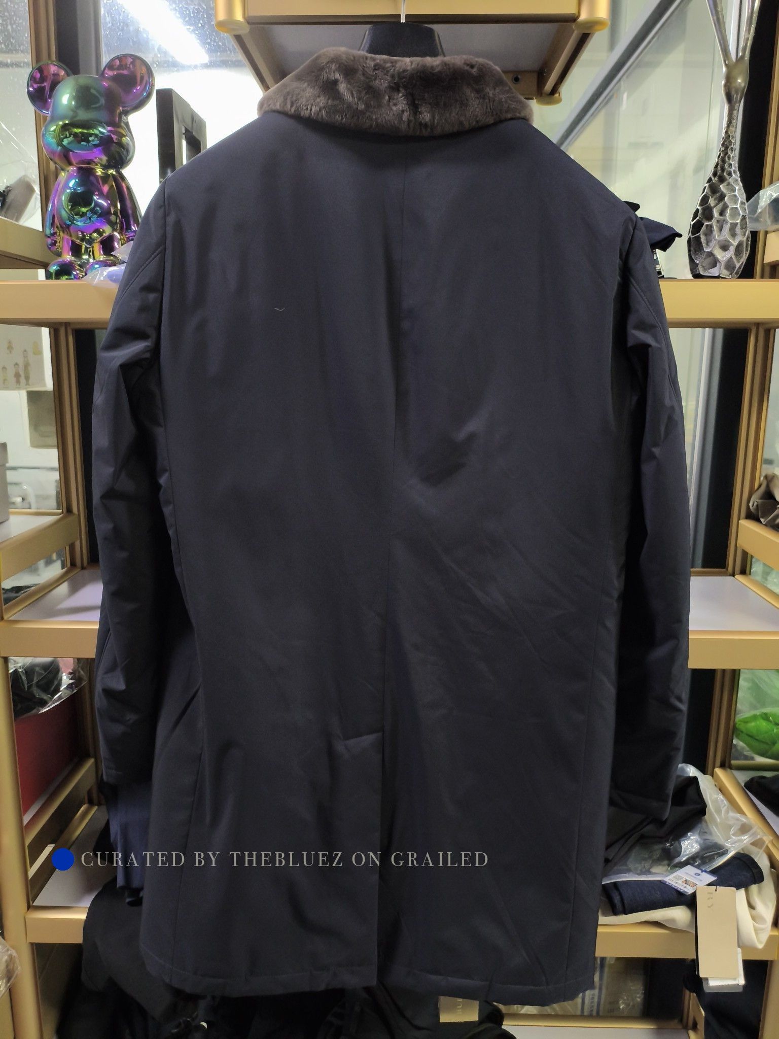 Loro Piana Black Fur Collar Long Winter Coat Size US M / EU 48-50 / 2 - 1 Thumbnail