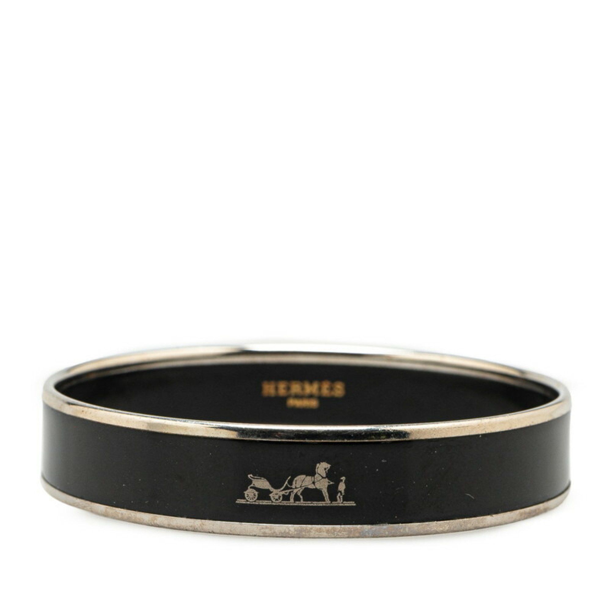 Hermes Hermes enamel bangle silver black metal women's HERMES Size ONE SIZE - 1 Thumbnail