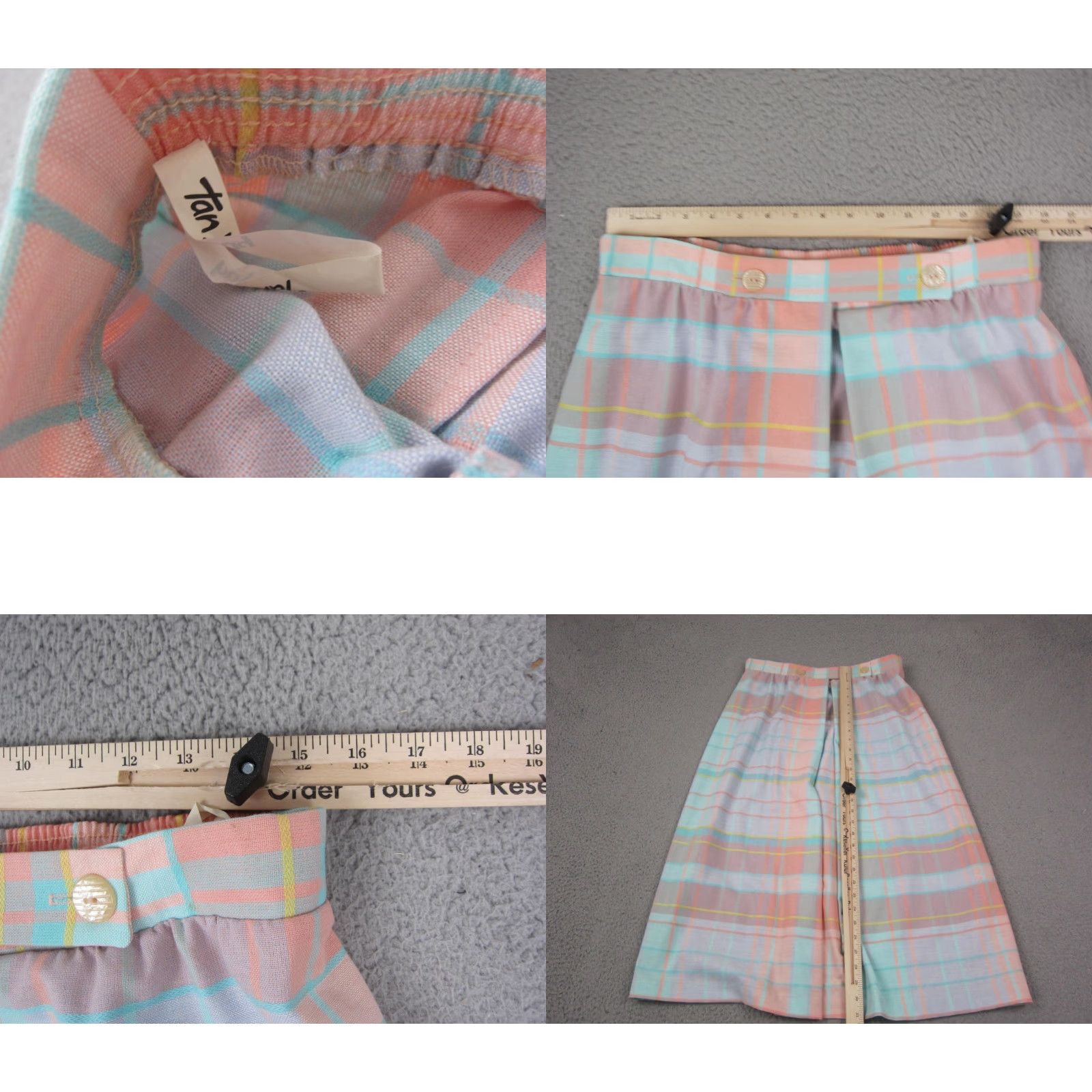 Vintage VINTAGE TanJay Skirt Womens 18 A-Line Midi Plaid Green Orange 80s 90s Made in USA Mens Womens Girls Size 40" / US 18 - 8 Thumbnail