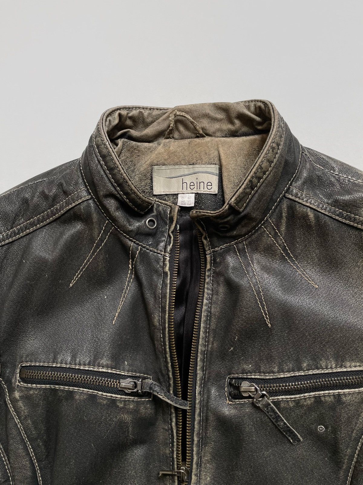 Other Vintage Heine avant-grade leather jacket Y2K Japanese style Size L / US 10 / IT 46 - 4 Thumbnail