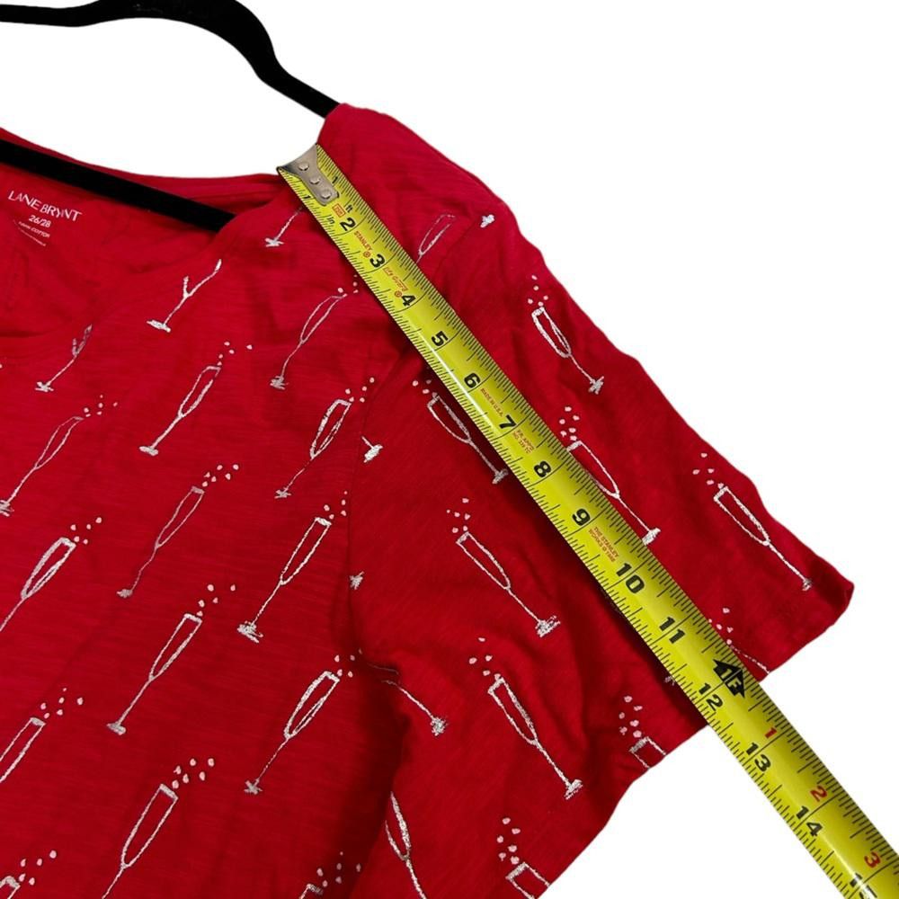 Designer Lane Bryant l NWT Red Champagne Flute Tee 26/28/4X Size M / US 6-8 / IT 42-44 - 4 Thumbnail