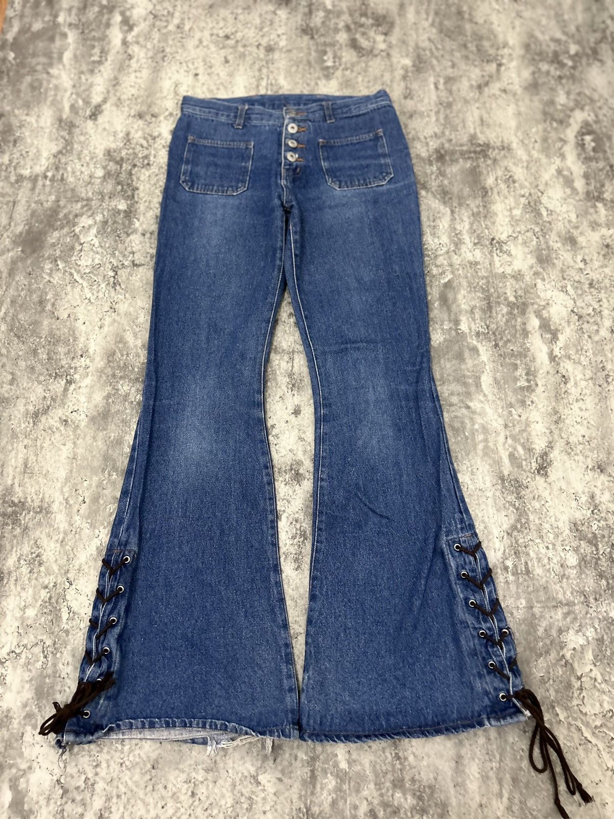 If Six Was Nine × Japanese Brand × Le Grande Bleu (L.G.B.) Vintage Fiftyh’s Campany Lace Leg Super Flare Pans Size US 28 / EU 44 - 2 Thumbnail