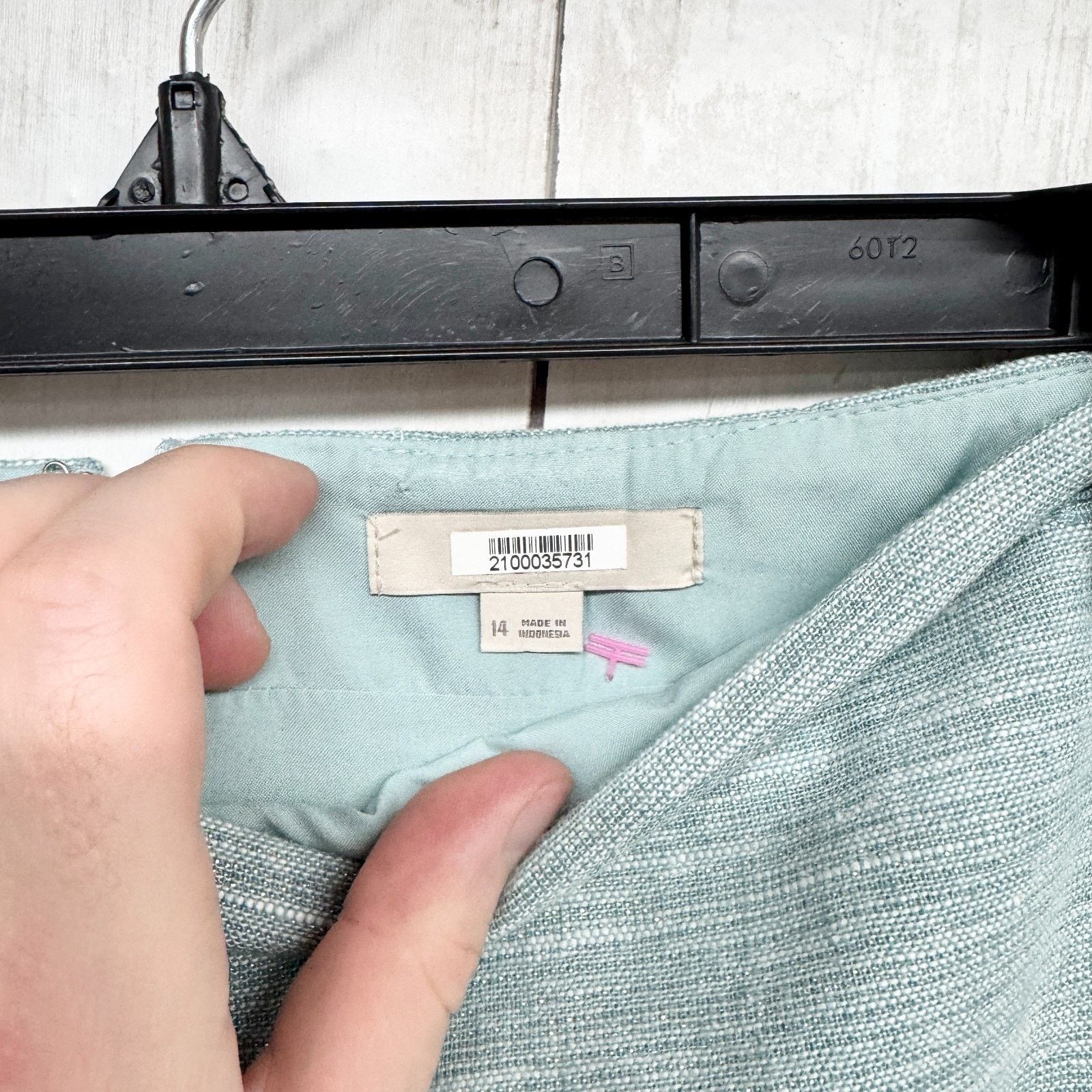 Asos ASOS Skirt Size 14 Light Blue Linen Blend Mini Side Button Size 36" / US 14 / IT 50 - 4 Thumbnail