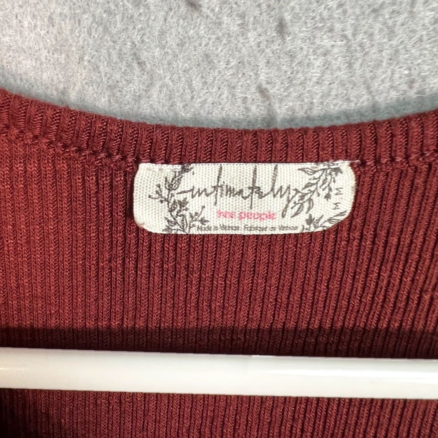 Free People Free People Tank Womens Medium Red Rust Ribbed Sleeveless Pullover Activewear Summer Spring Shirt Size M / US 6-8 / IT 42-44 - 3 Thumbnail