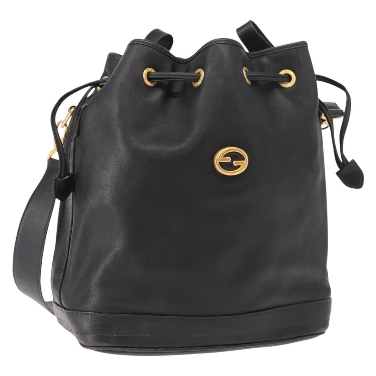 Gucci Gucci Vintage Drawstring Shoulder Bag Leather Size ONE SIZE - 1 Thumbnail