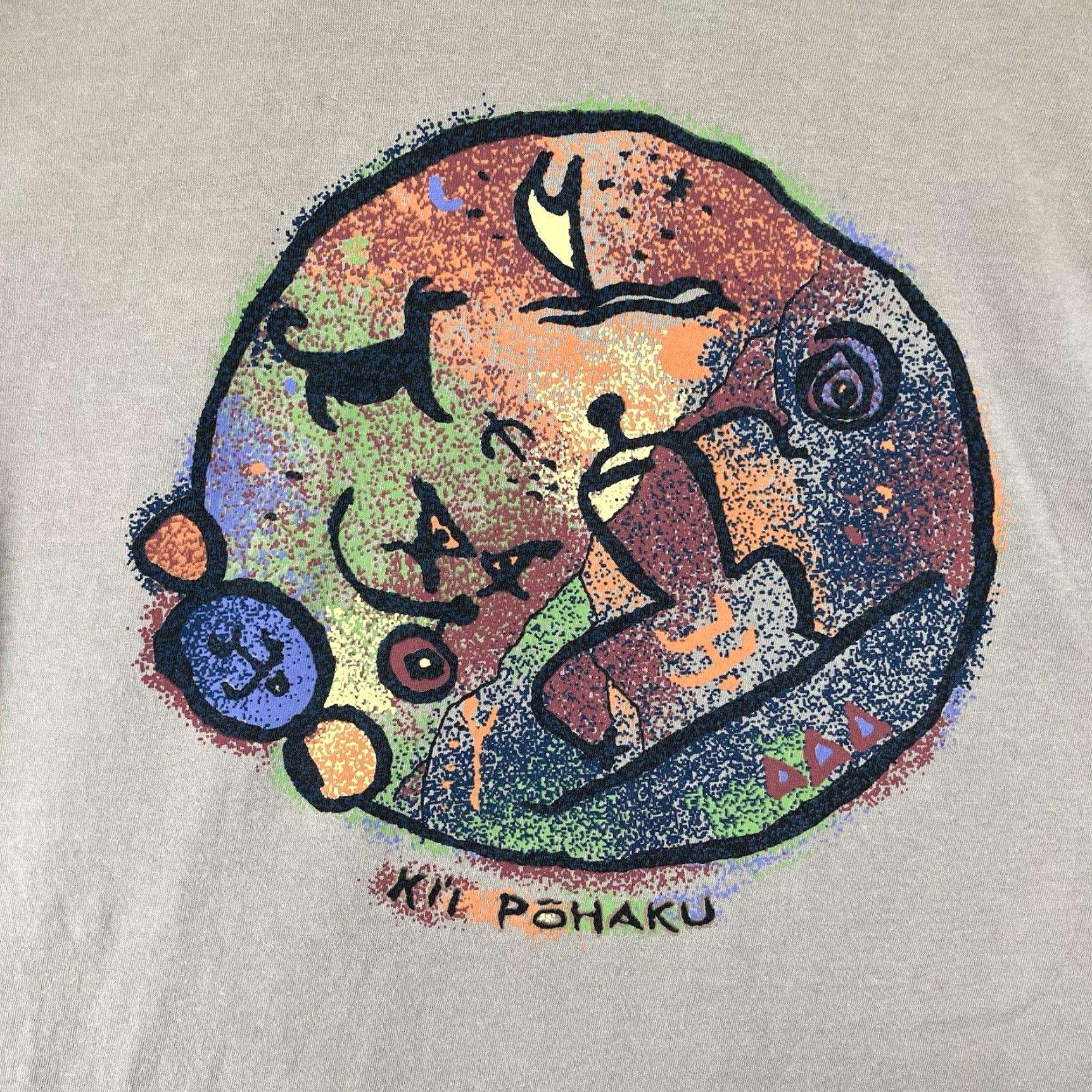 Vintage VINTAGE Crazy Shirts Shirt Men's L T-Shirt 100% Cotton Beige Hawaii Kilo Pōhaku Graphic Print 80s 90s Nautical Art Nature Hawaiian Adventure Time Mens Size US L / EU 52-54 / 3 - 3 Thumbnail