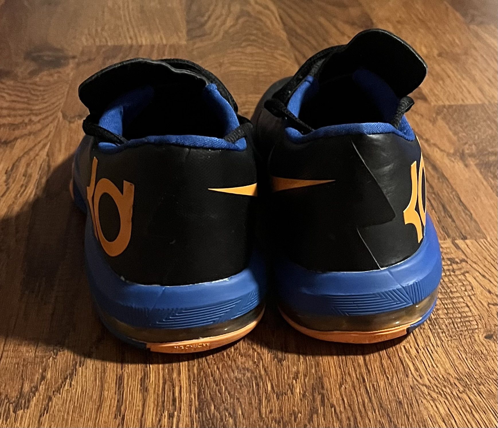 Nike Nike KD 6 OKC Black Team Orange Photo Blue Basketball Shoes Size US 7.5 / EU 40-41 - 3 Thumbnail