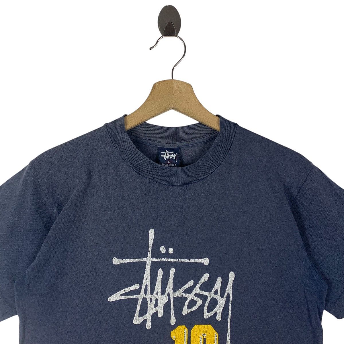 Stussy × Vintage Vintage 90s STUSSY 18 big printed streetwear tee Size US S / EU 44-46 / 1 - 2 Thumbnail