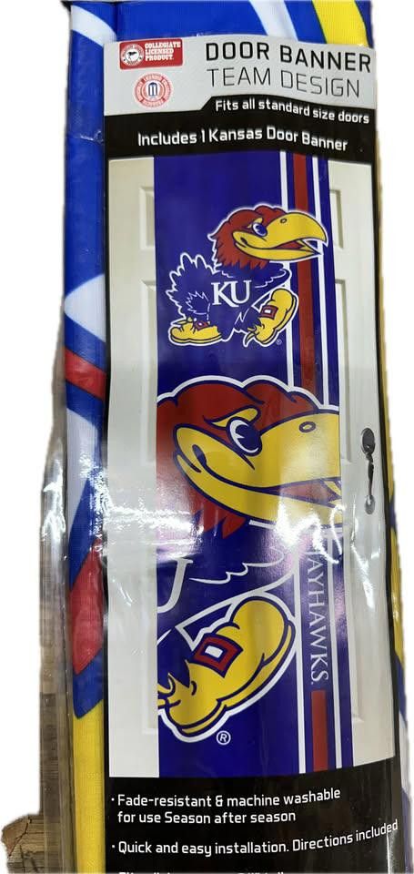 Designer Kansas Jayhawks Door Banner NCAA Size ONE SIZE - 2 Thumbnail