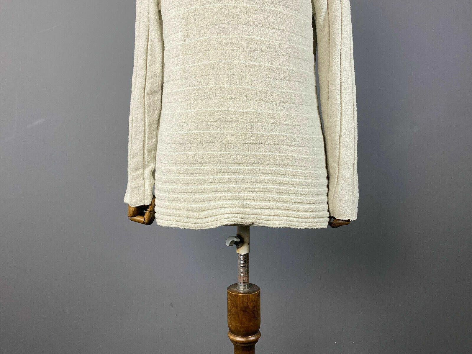Designer Hindahl & Skudelny Ivory Long Sleeve Ribbed Sweater Size S Size S / US 4 / IT 40 - 3 Thumbnail