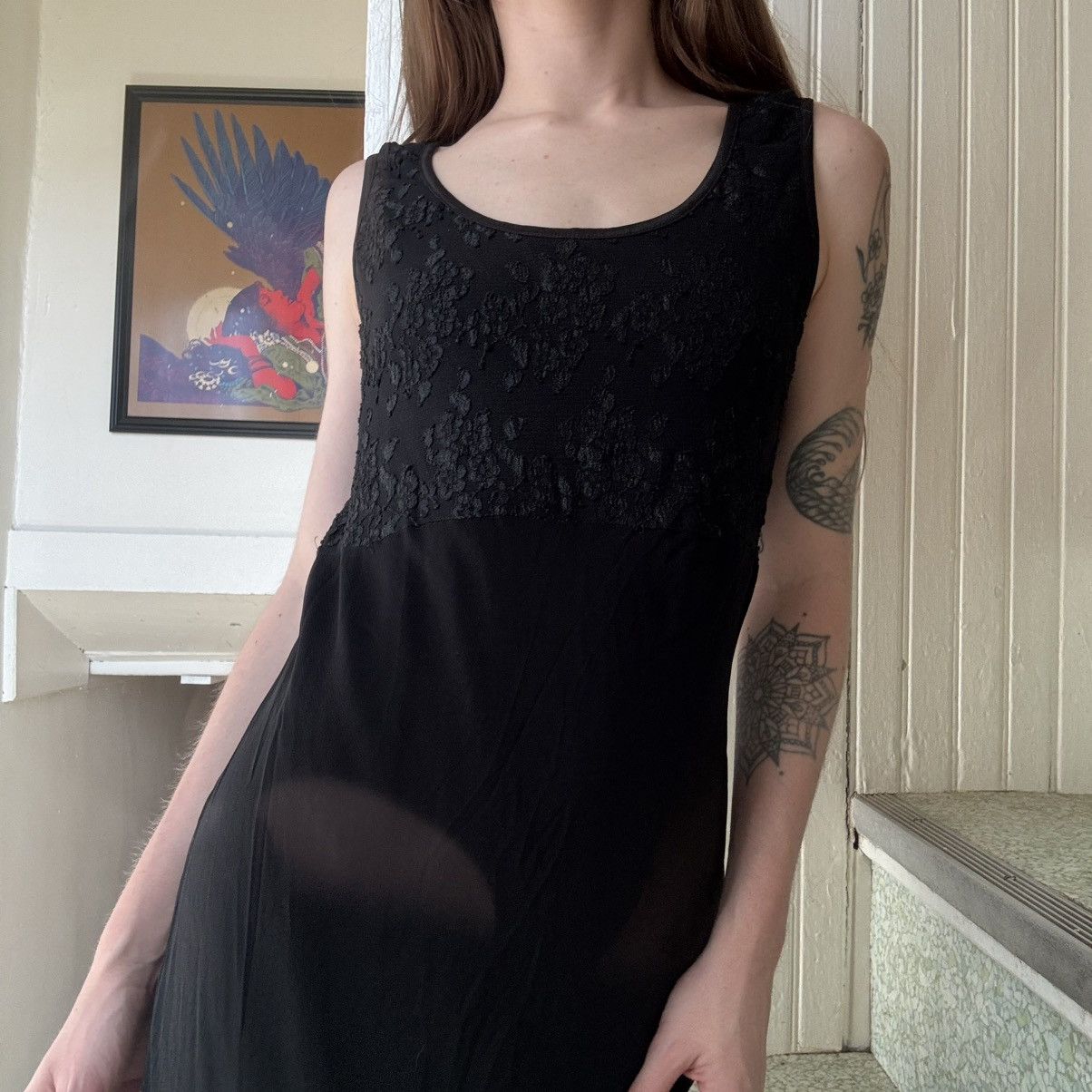 Vintage Simple Black Floor Length Maxi Dress 10 Y2K 90s Prom