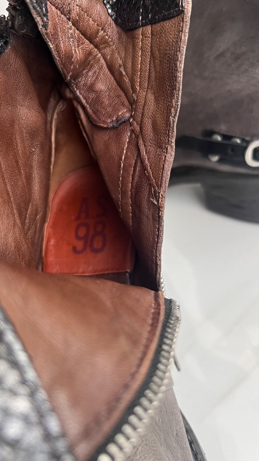 A.S.98 As 98 Airstep Zipper Boho Biker Gray distressed boot Size US 8 / IT 38 - 11 Thumbnail