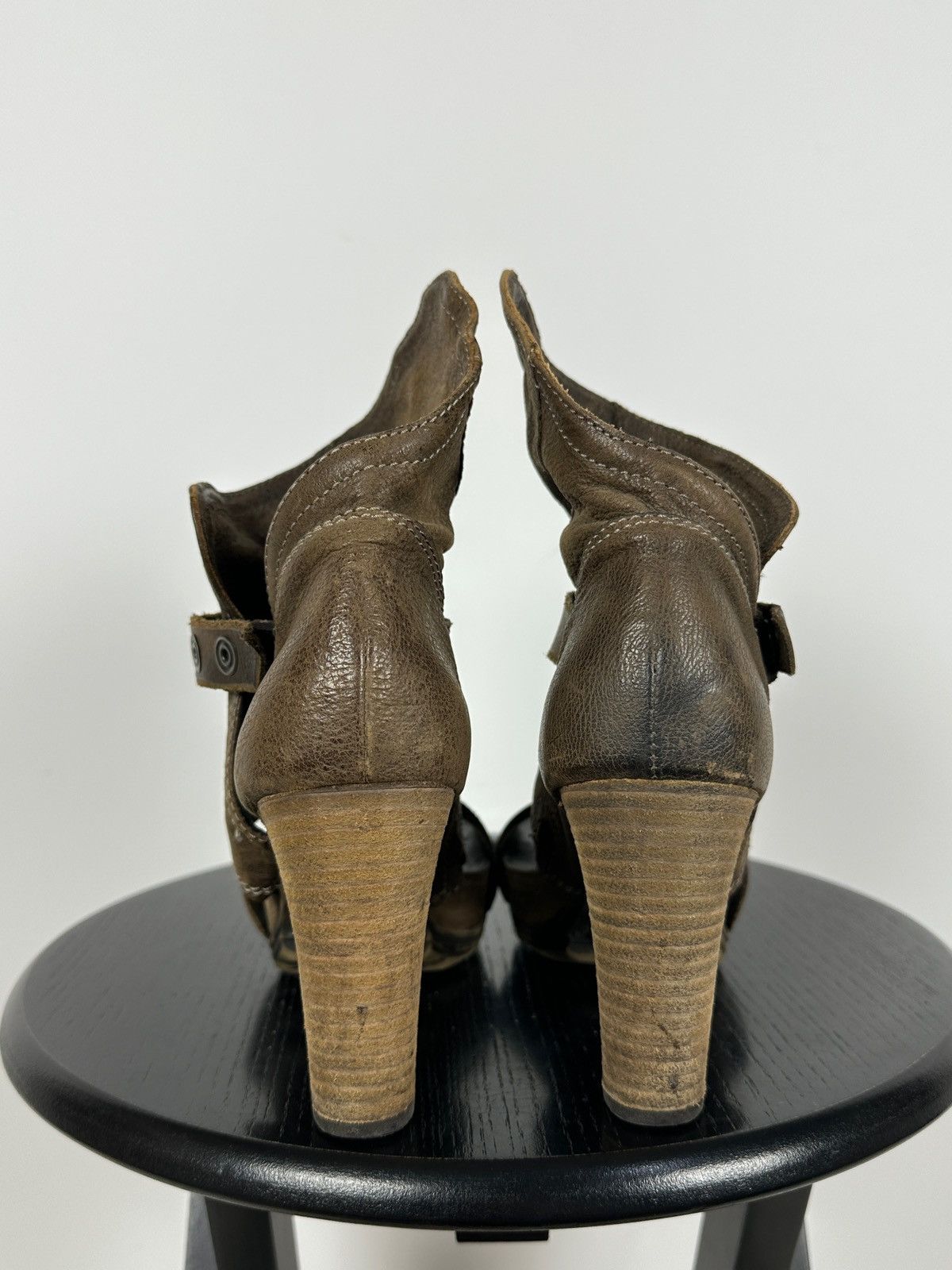 A.S.98 A.S.98 Airstep Brown Leather Ankle Strap Sandals Heels Size US 7 / IT 37 - 8 Thumbnail