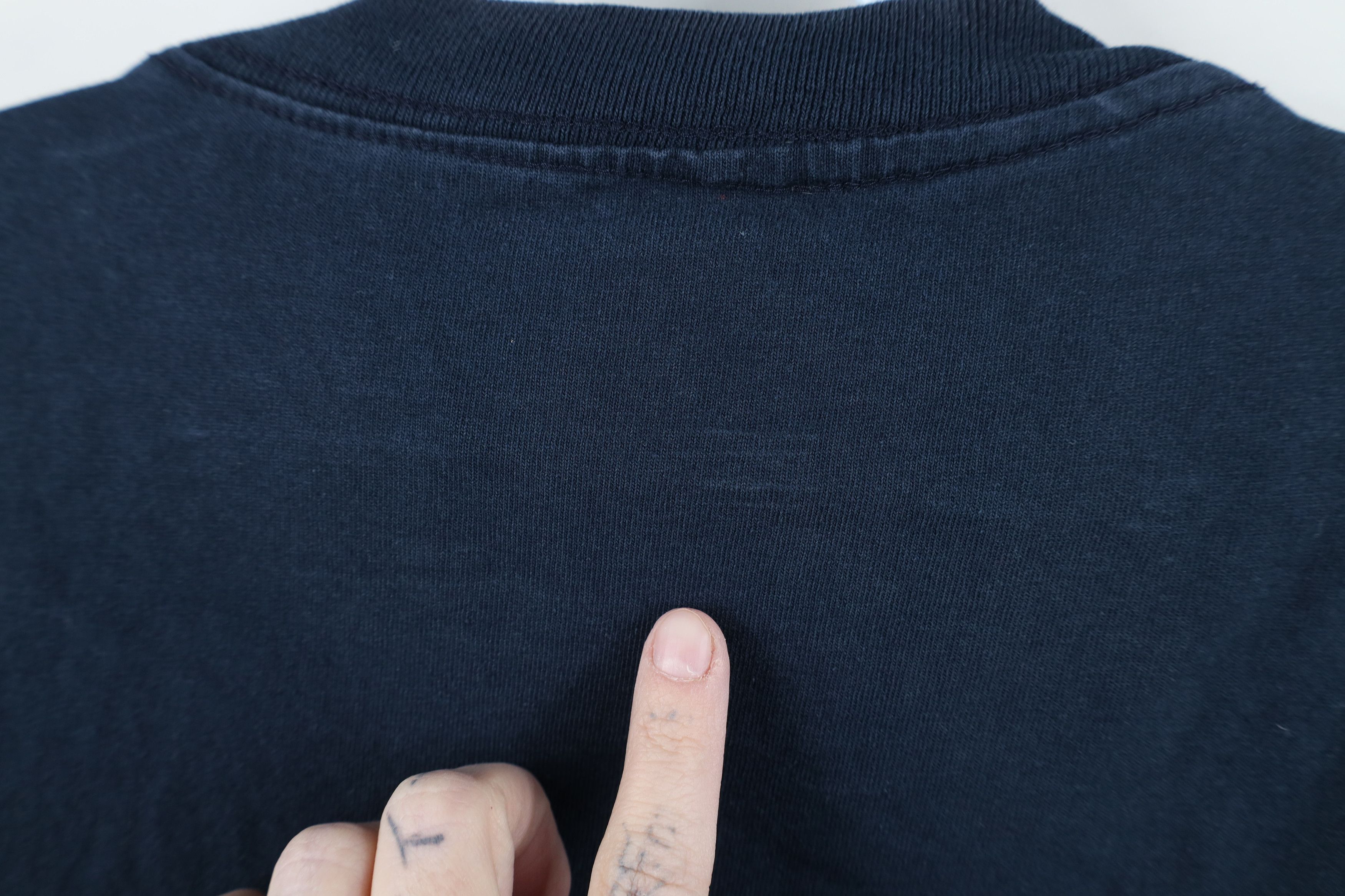 Vintage Vintage 90s Streetwear Heavy Cotton T-Shirt Navy Blue USA Size US L / EU 52-54 / 3 - 10 Thumbnail