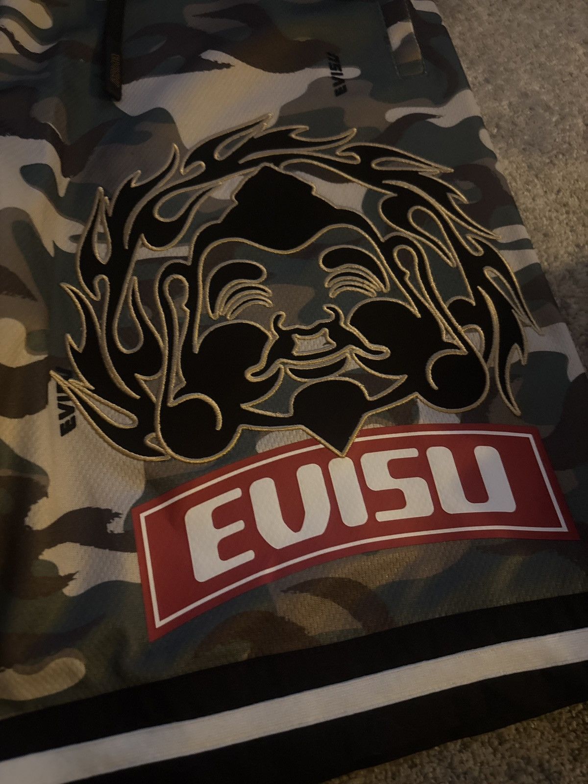 Evisu Evisu Godhead Basketball Shorts Size US 44 / EU 60 - 2 Thumbnail