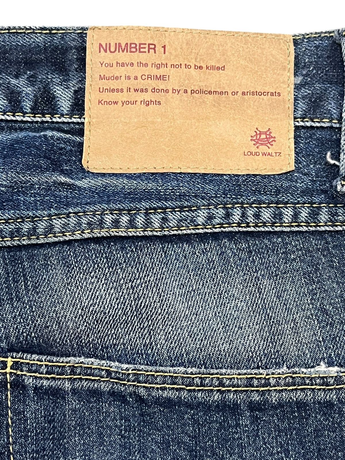 If Six Was Nine Vintagw Loud Waltz Number 1 Distressed Paint Splatter Denim Size US 31 - 8 Thumbnail