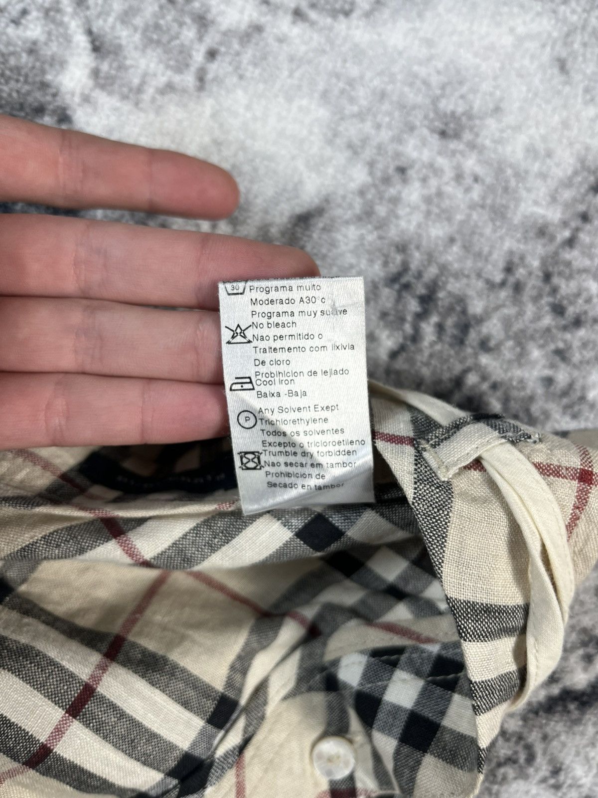 Burberry Burberry Nova Check Skirt Linen Beige Women XS (fits XS–S) Size 29" - 10 Thumbnail