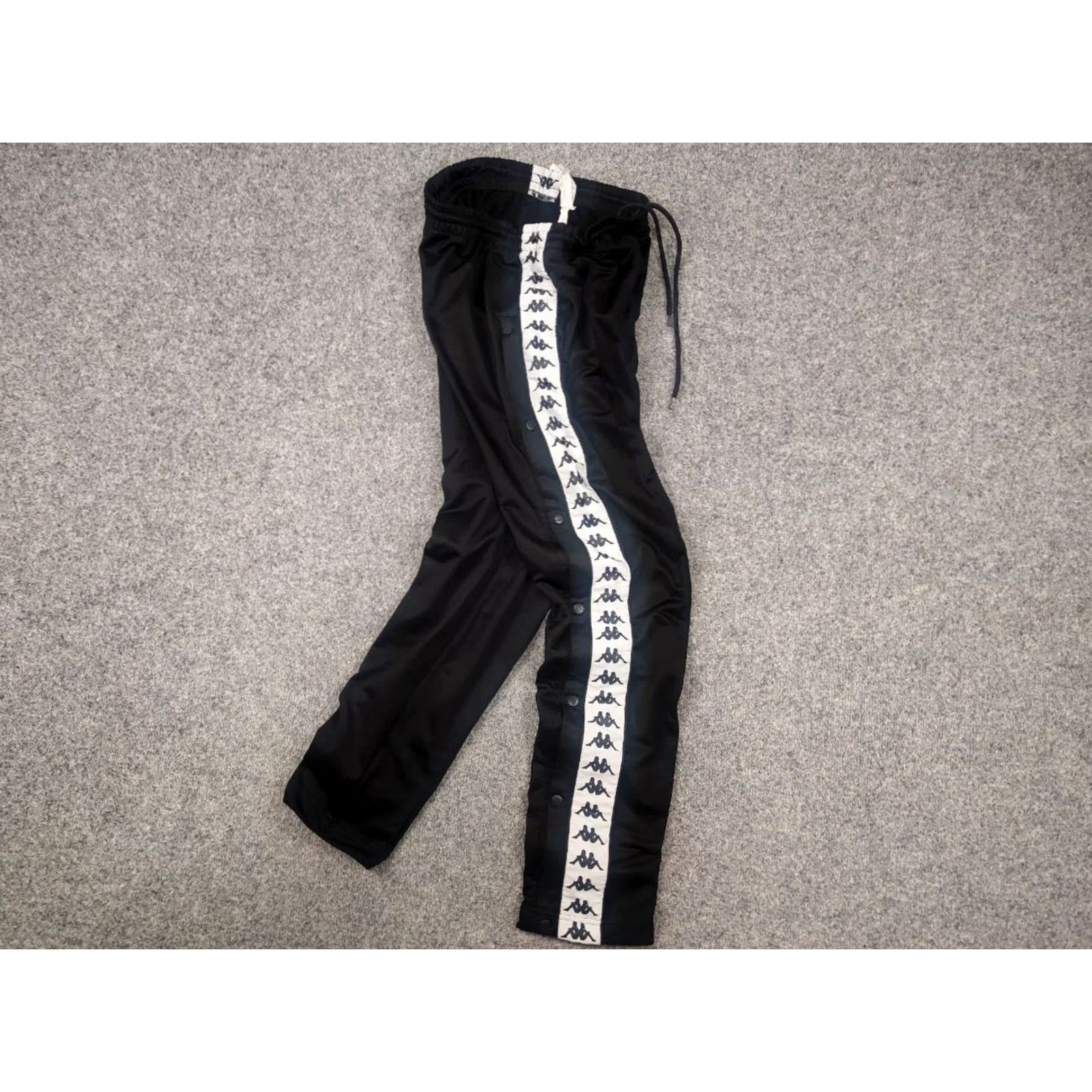 Kappa Kappa track pants vintage black logo sweatpants Y2K style with buttons Size US 33 - 3 Thumbnail