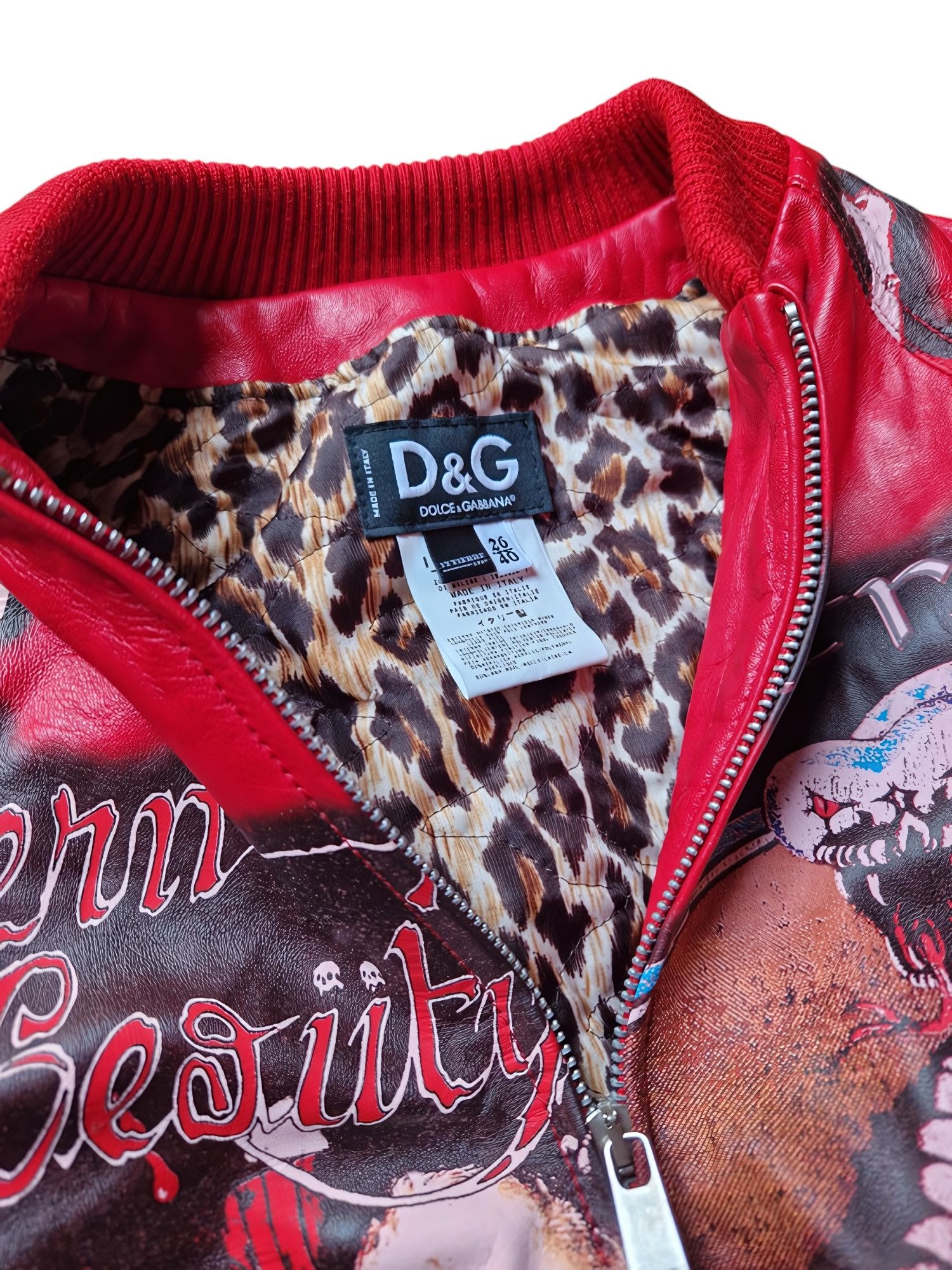 Dolce & Gabbana 2001 LEATHER BOMBER ROCK PUNK JACKET Size S / US 4 / IT 40 - 5 Thumbnail