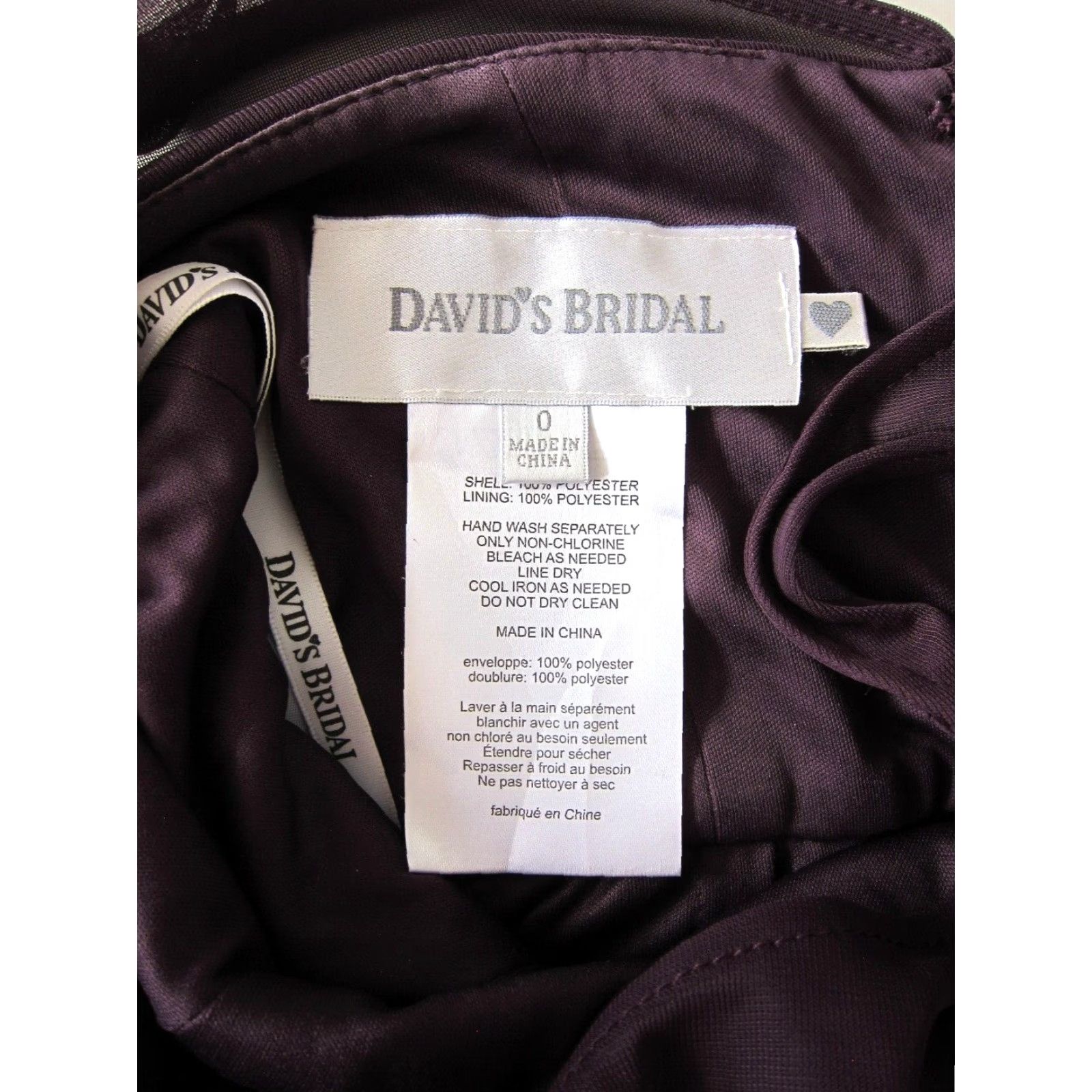 Vintage VINTAGE David's Bridal Eggplant Purple Sleeveless Ruched Empire Bridal Party Dress 0 Size XS / US 0-2 / IT 36-38 - 4 Thumbnail