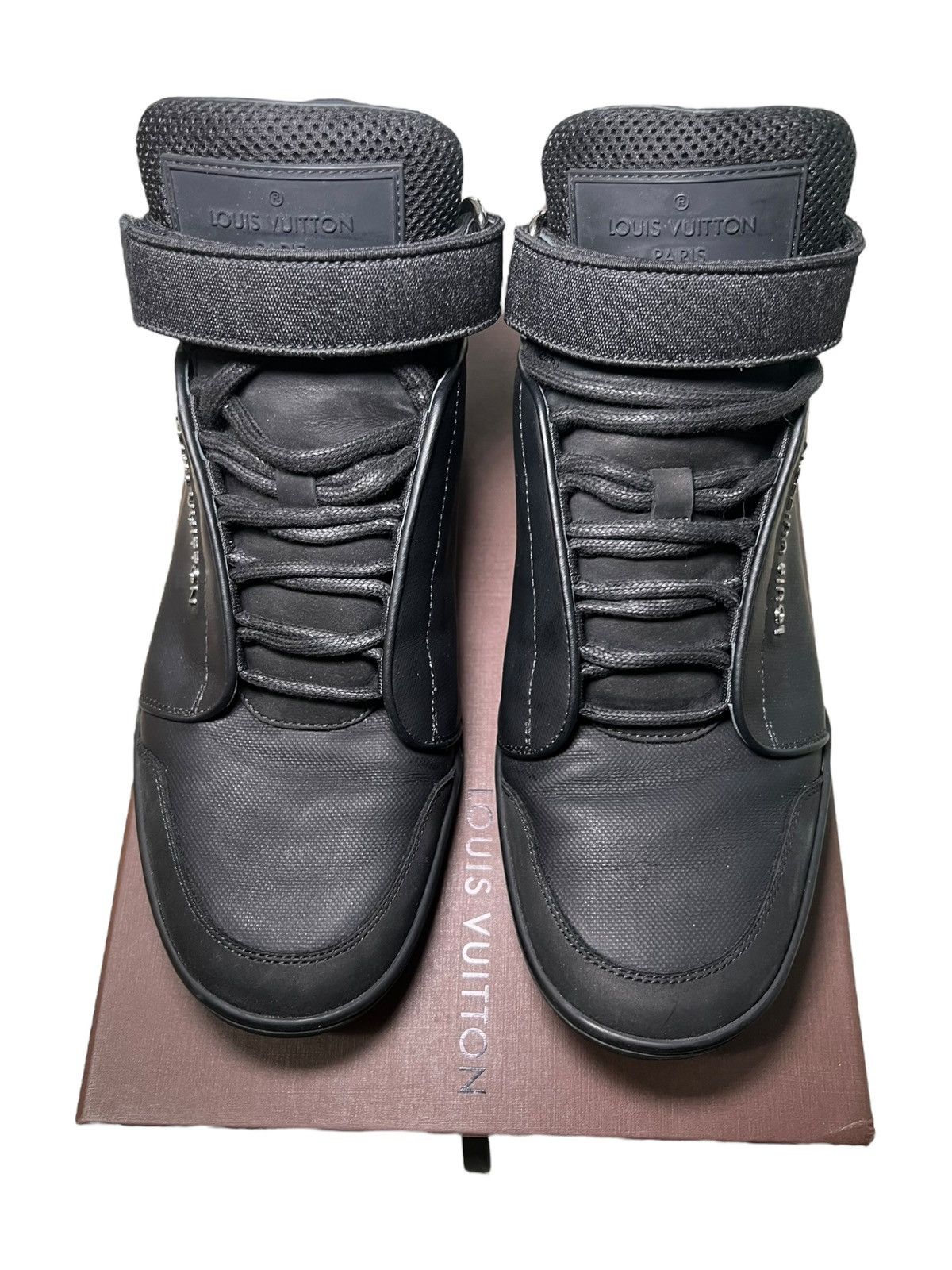 Louis Vuitton Black Leather High Top Sneakers