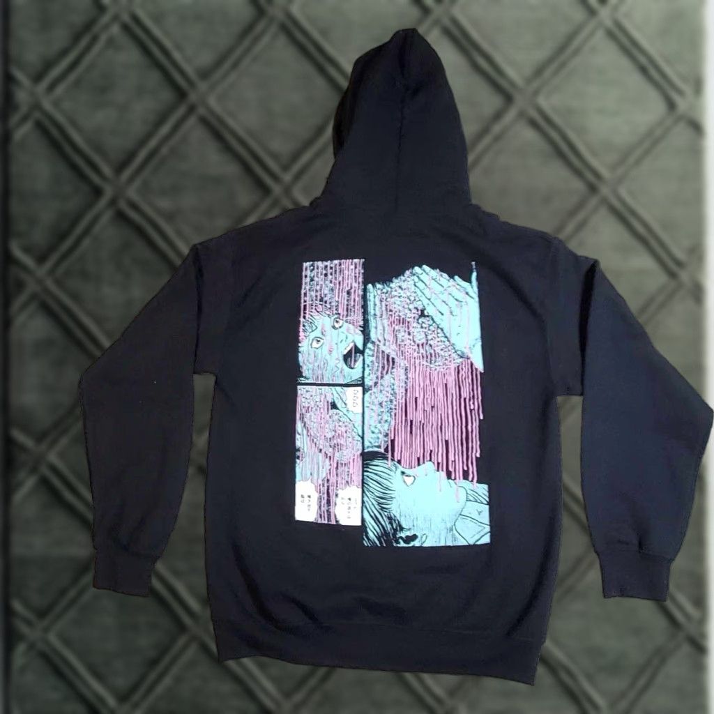 Vintage Junji Ito Collection Hoodie Sweatshirt Graphic Print Size S Mens Black Pullover Regular Long Sleeve Cartoon Anime Grunge Logo Vintage No Size US S / EU 44-46 / 1 - 1 Thumbnail