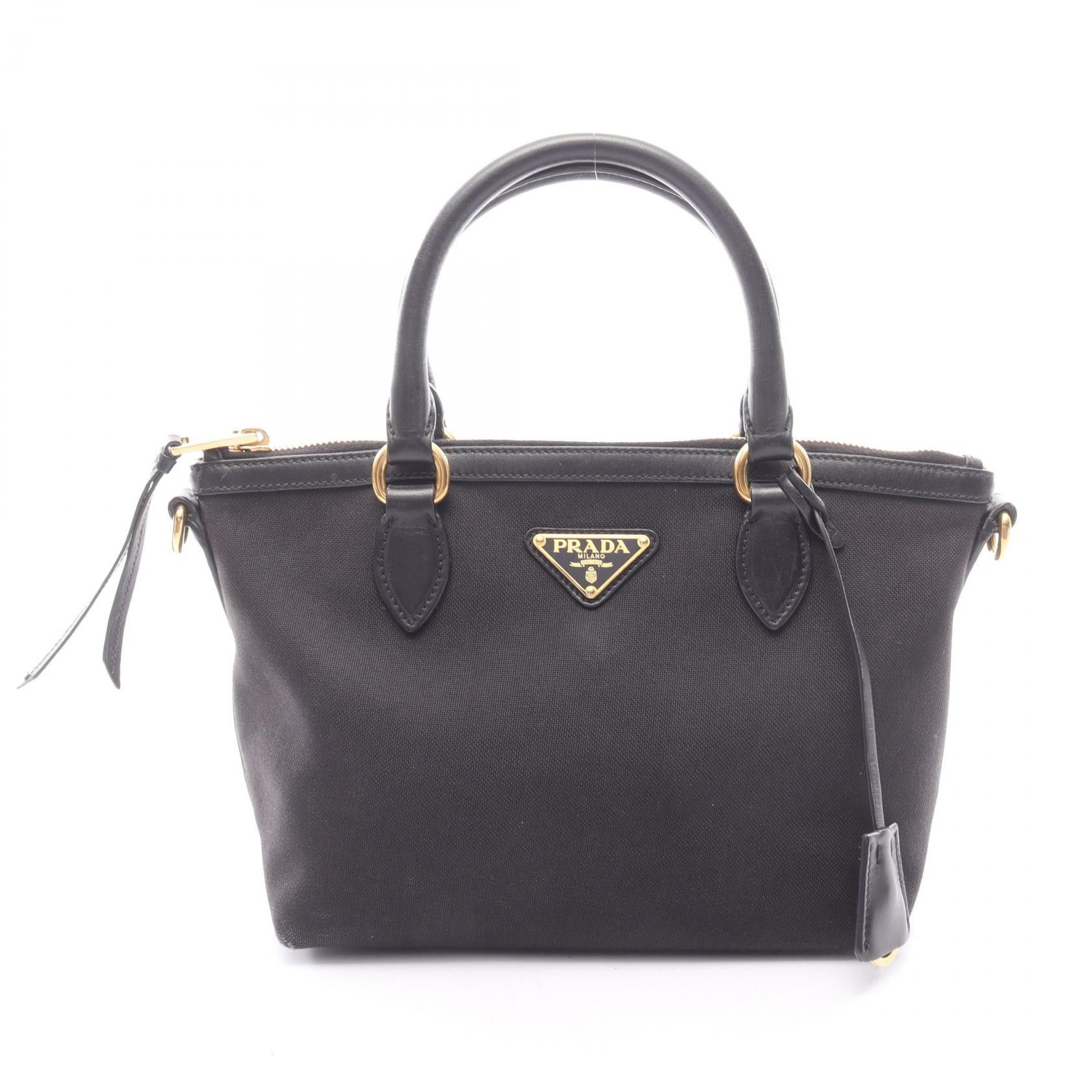 Prada Prada PRADA Canvas Leather Handbag Leather Handbag DUTY FREE for USA Size ONE SIZE - 1 Thumbnail