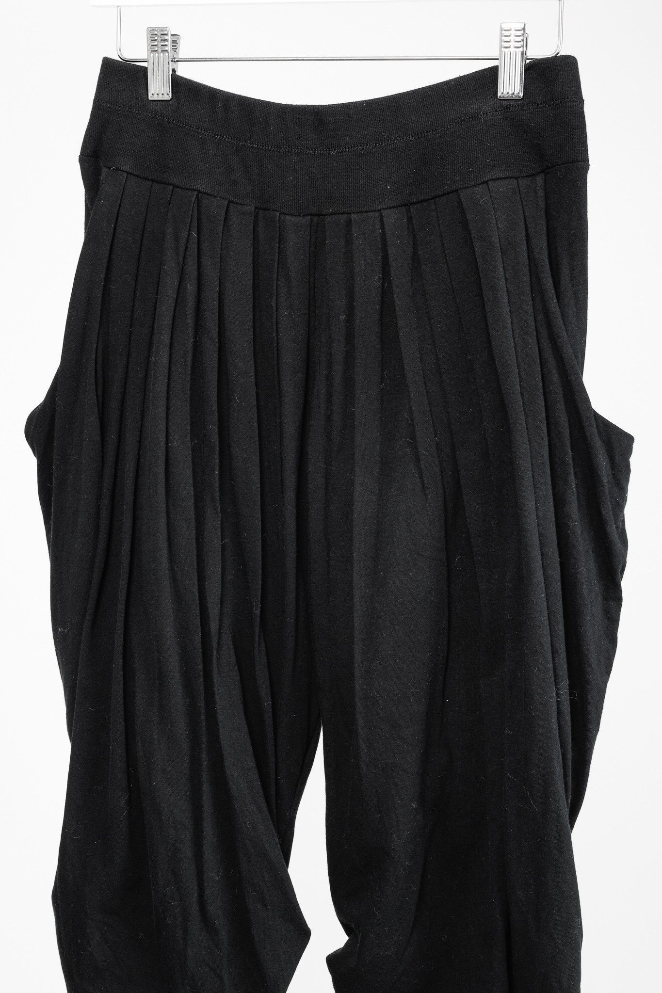 Other Elm Design Black Cotton-Jersey Pleated Capris Size 26" / US 2 / IT 38 - 3 Thumbnail