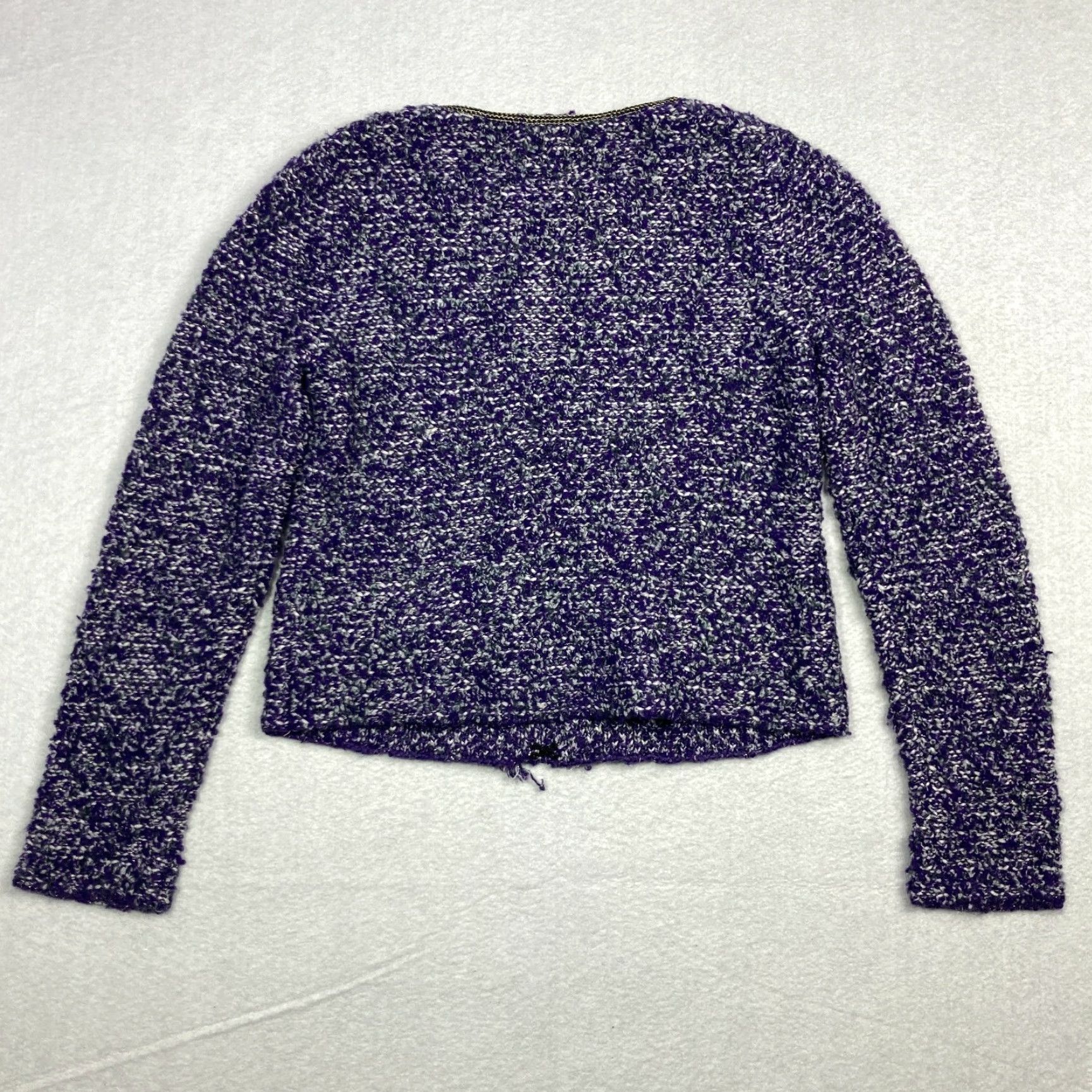 Vintage Chico’s Women's Purple Wool Alpaca Blend Knit Sweater Open-Knit Size 0 Hook Loop Closure Pullover Casual Knitwear Mens? Wait. Size XS / US 0-2 / IT 36-38 - 6 Thumbnail