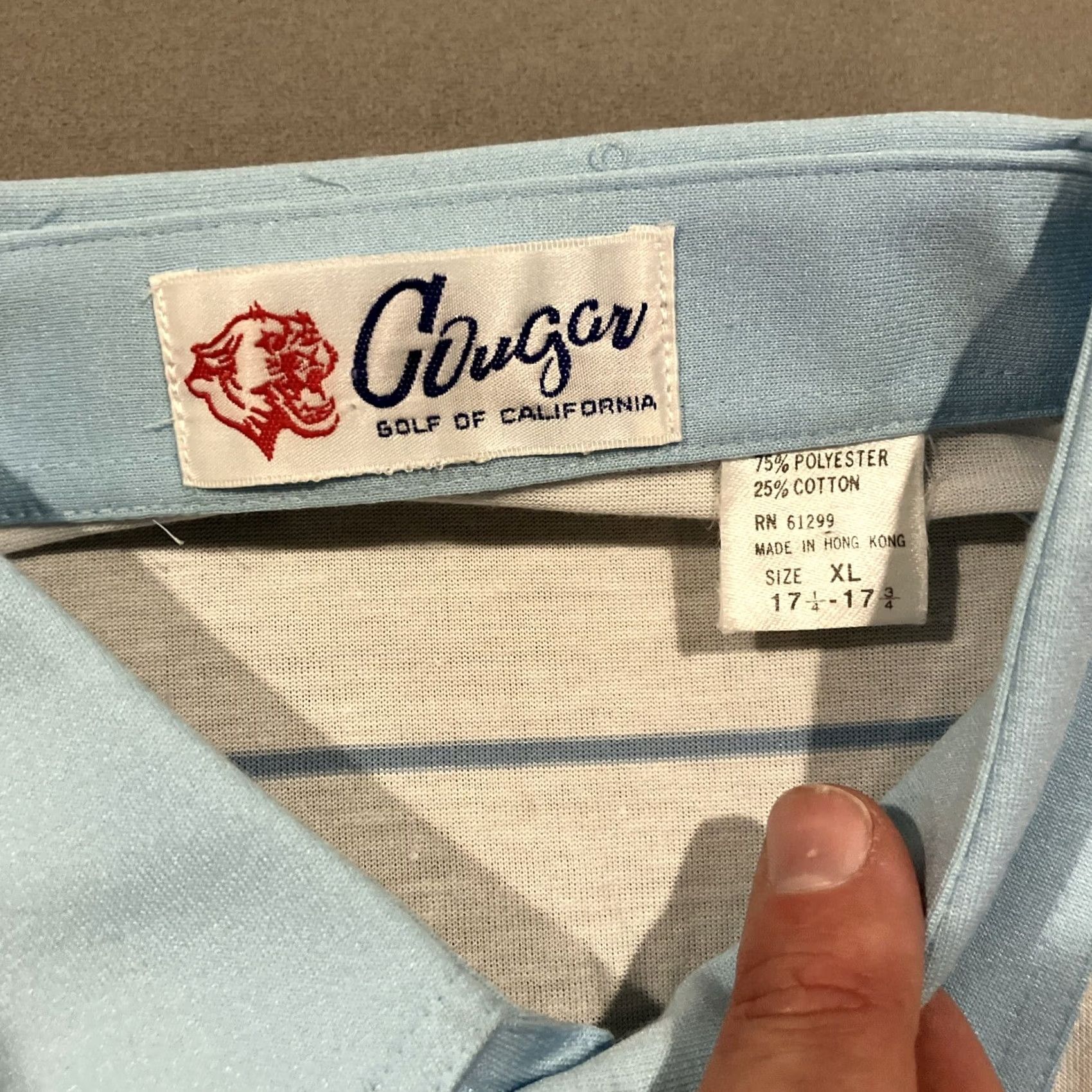 Cougar VINTAGE Cougar Of California Polo XL Short Sleeve Striped Golf Men's RARE NWOT Size US XL / EU 56 / 4 - 3 Thumbnail