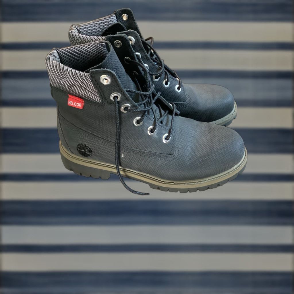 TIMBERLAND Boots Black Helcor Heritage 5.5 Women Leather Combat Outdoor All Seasons Unisex Adults Shoe Size 5.5 Women