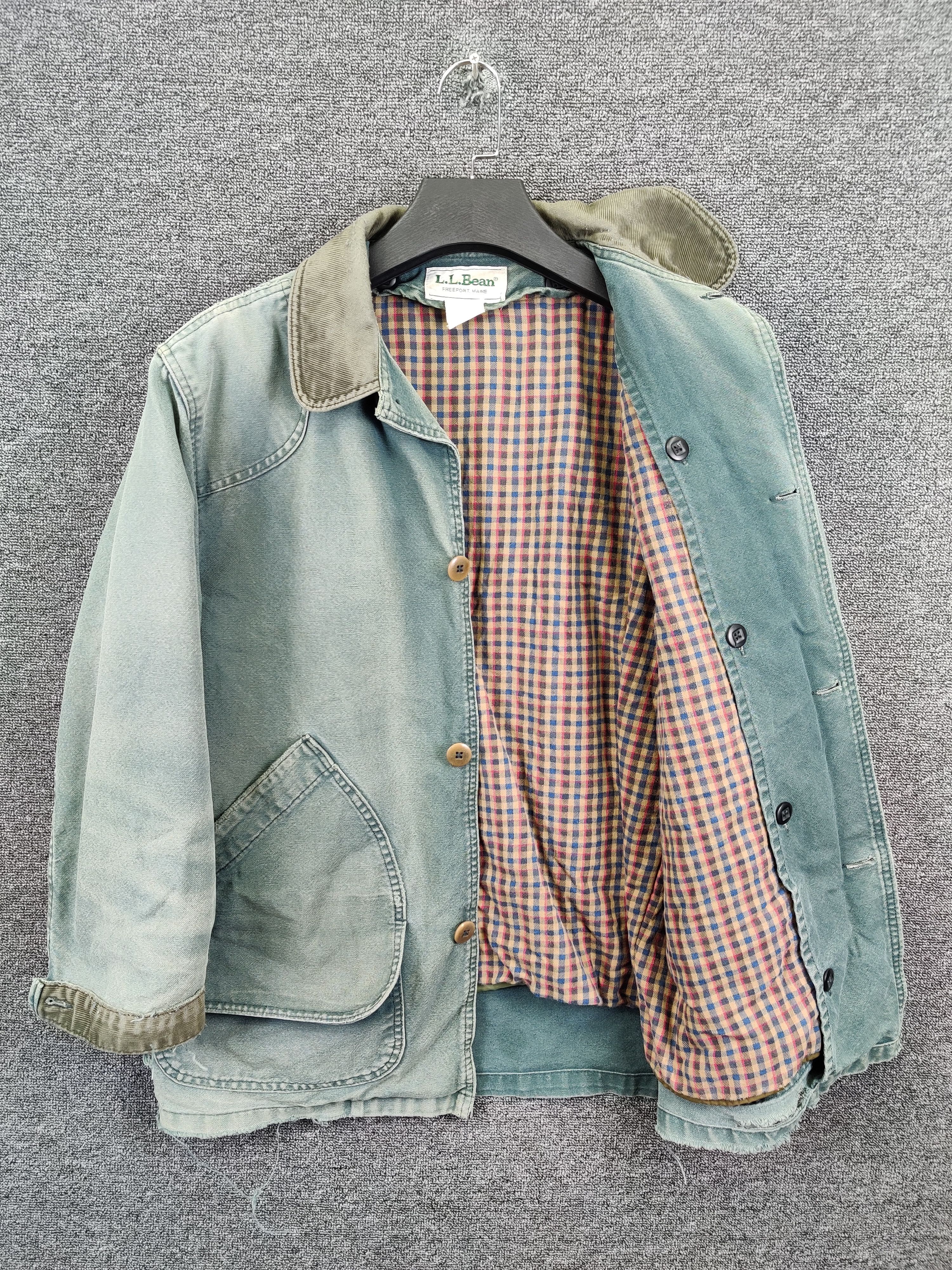 L.L. Bean L.L. Bean Blanket Lined Green Chore Jacket Coduroy Collar Size US M / EU 48-50 / 2 - 7 Thumbnail
