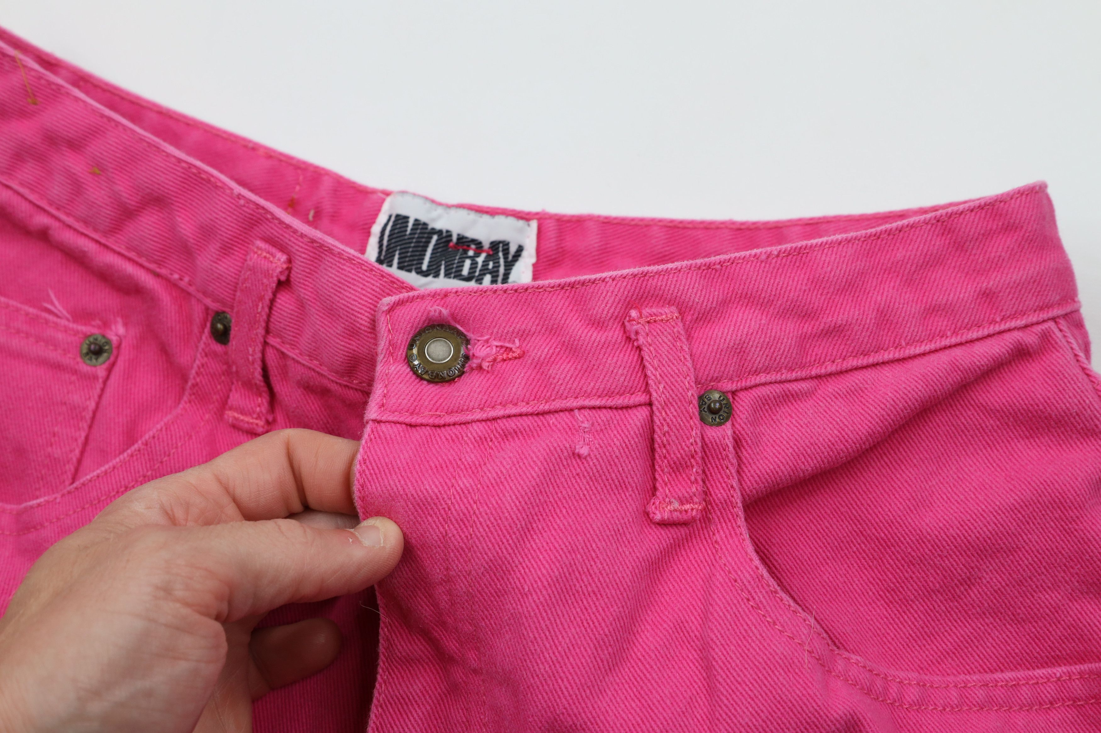 Vintage Vintage 90s Streetwear Fit Denim Jean Shorts Jorts Pink Size 34" / US 12 / IT 48 - 5 Thumbnail
