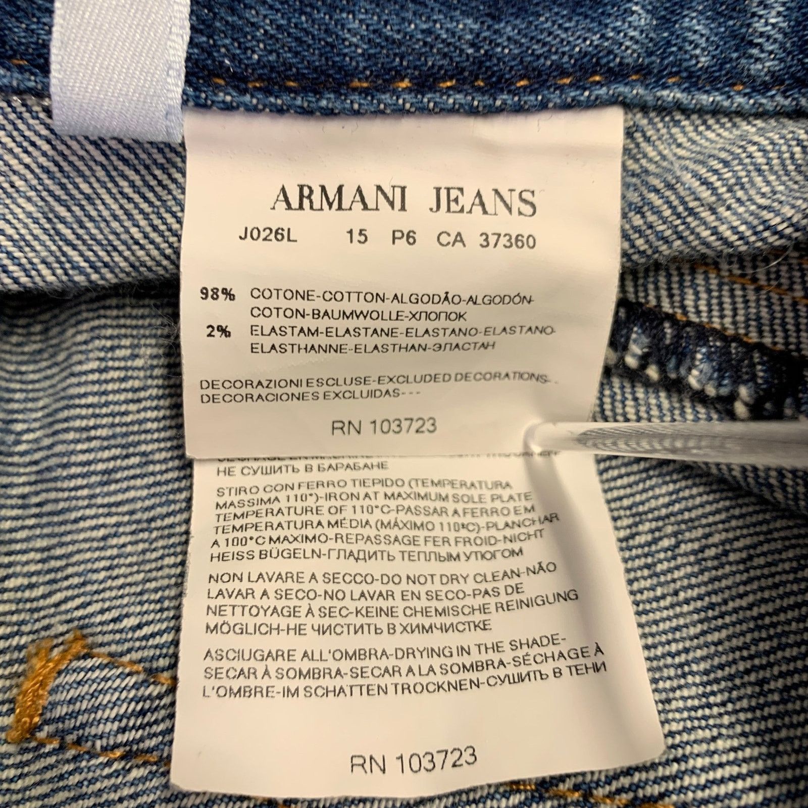 Other ARMANI JEANS Size 32 Blue Cotton Blend Button Fly Jeans Size US 32 / EU 48 - 6 Thumbnail