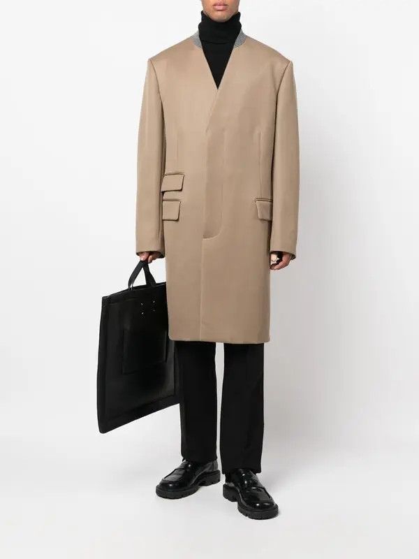 Maison Margiela o1w1db10226 Cavalry Single-breasted Wool Coat in Beige Size US S / EU 44-46 / 1 - 2 Thumbnail