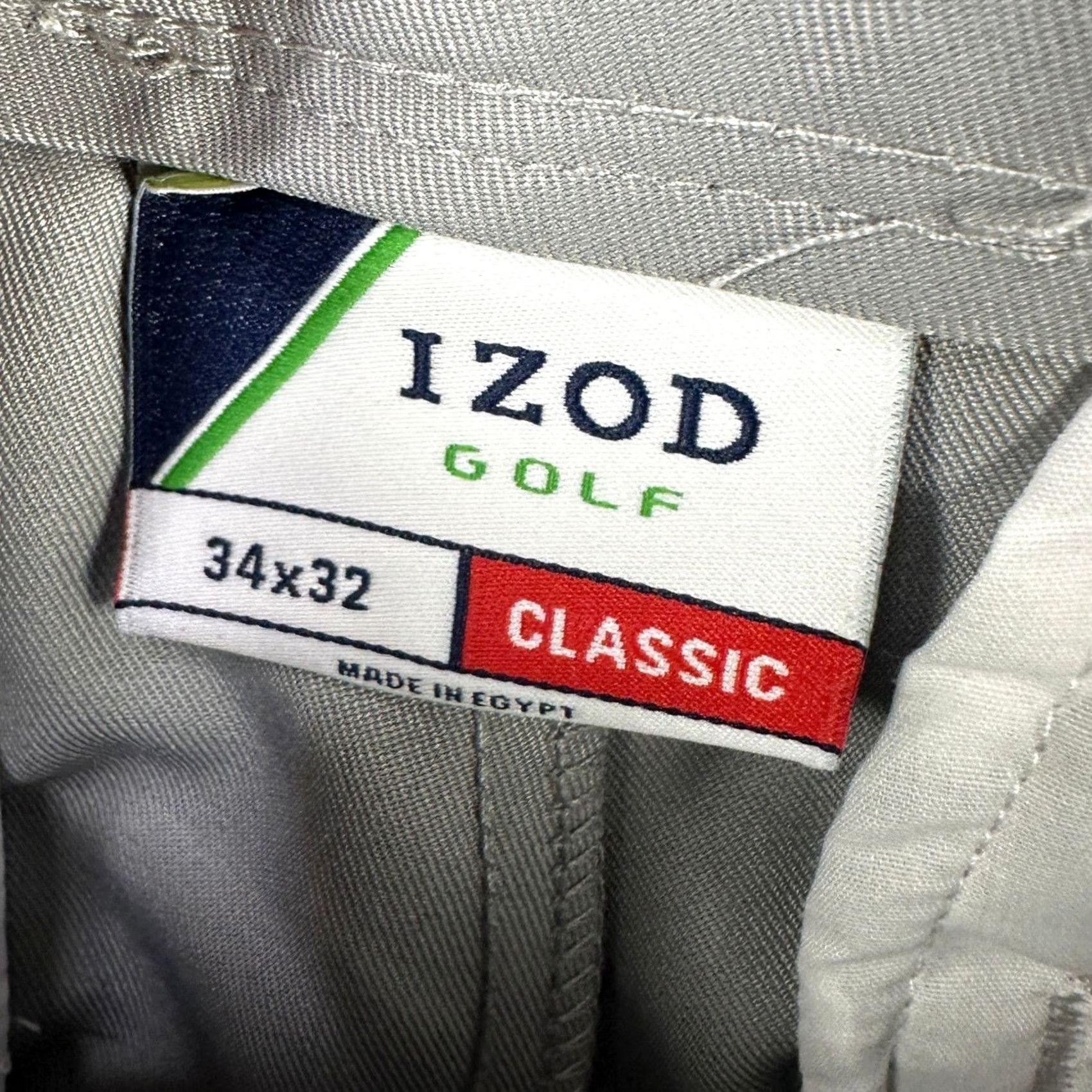 Izod VINTAGE: No (omit) Izod Golf Men Dress Pants 34X32 Gray Performance Wicking Stretch Classic Fit NEW Size US 34 / EU 50 - 5 Thumbnail