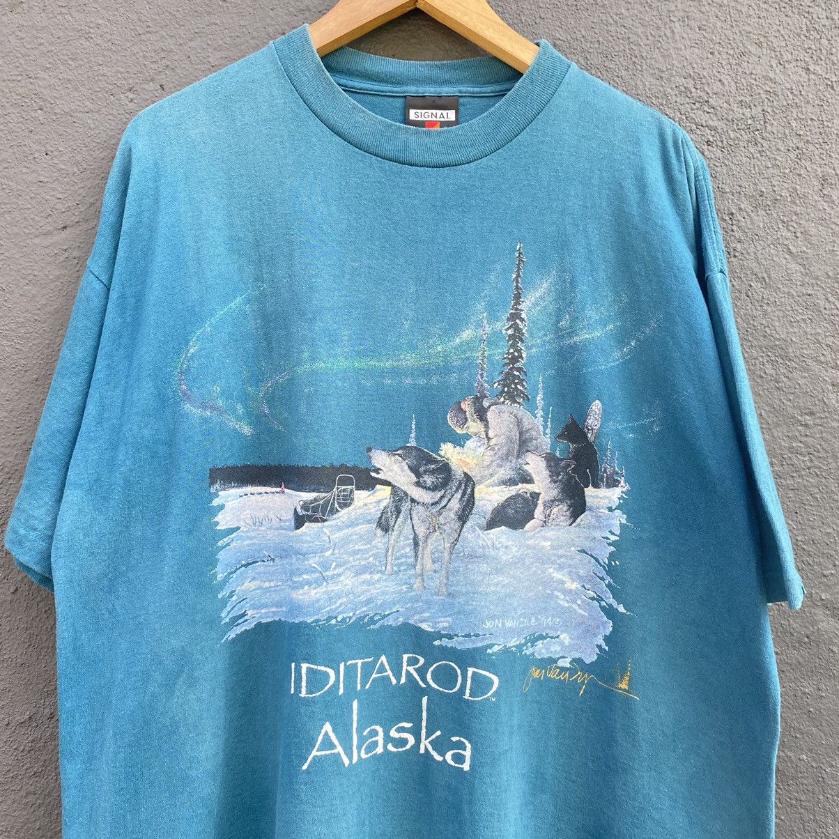 Vintage Thrashed Faded Vintage 90s Iditarod Alaska ERD GRUNGE TEE Size US XL / EU 56 / 4 - 2 Thumbnail