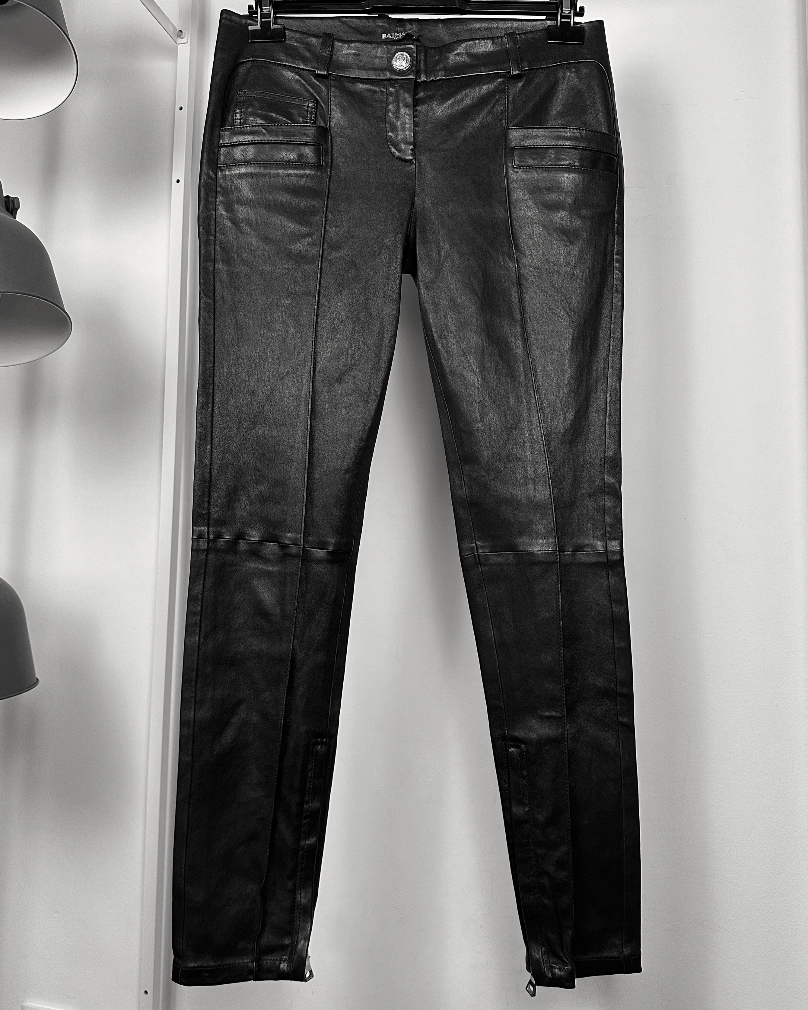 Balmain Balmain Christophe Decarnin Leather Biker Pants Size US 28 / EU 44 - 3 Thumbnail