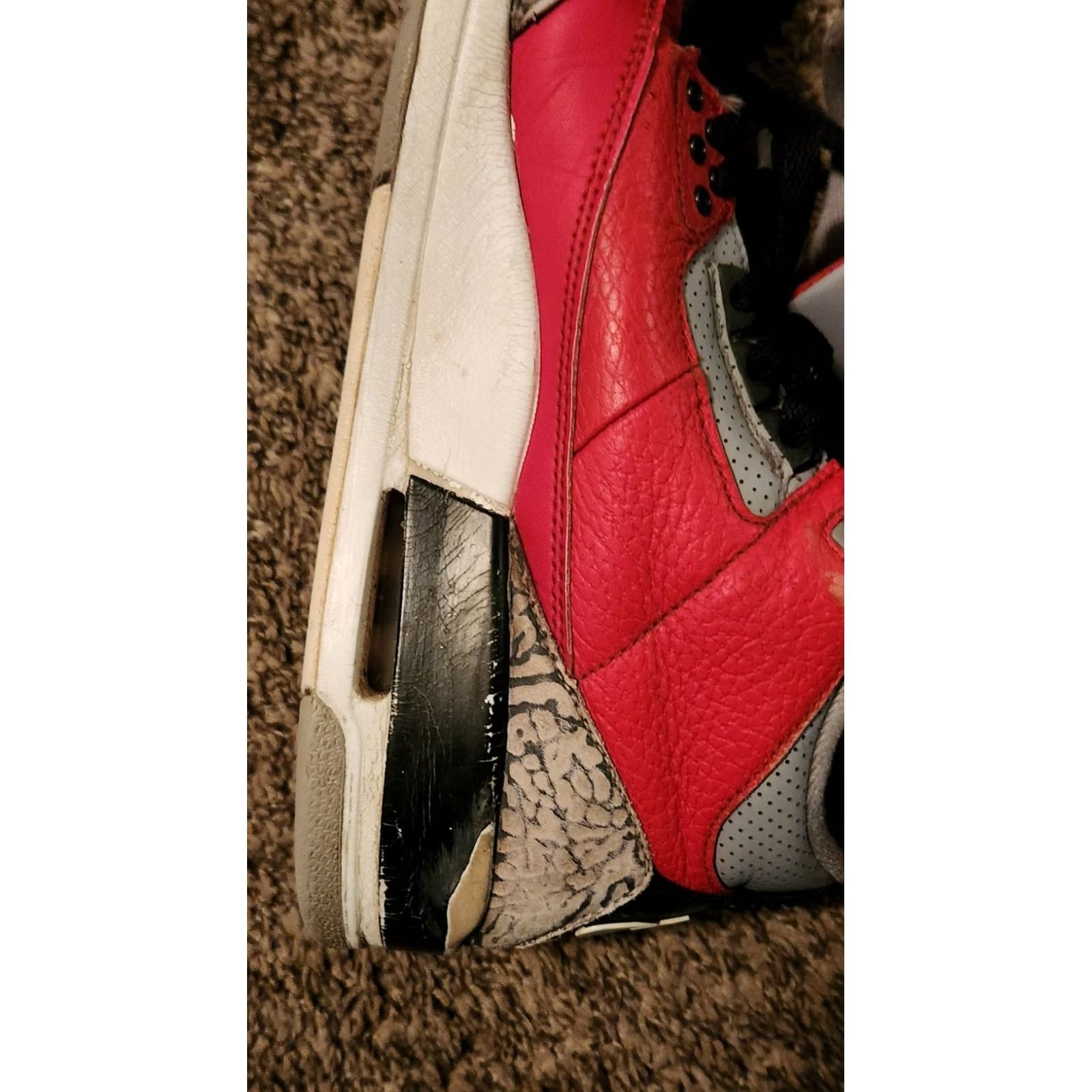 Jordan Brand Nike Air Jordan 3 Retro SE Unite Sneaker Mens 8.5 Red Leather Rubber 2020 CK5692-600 Size US 9 / EU 42 - 3 Thumbnail