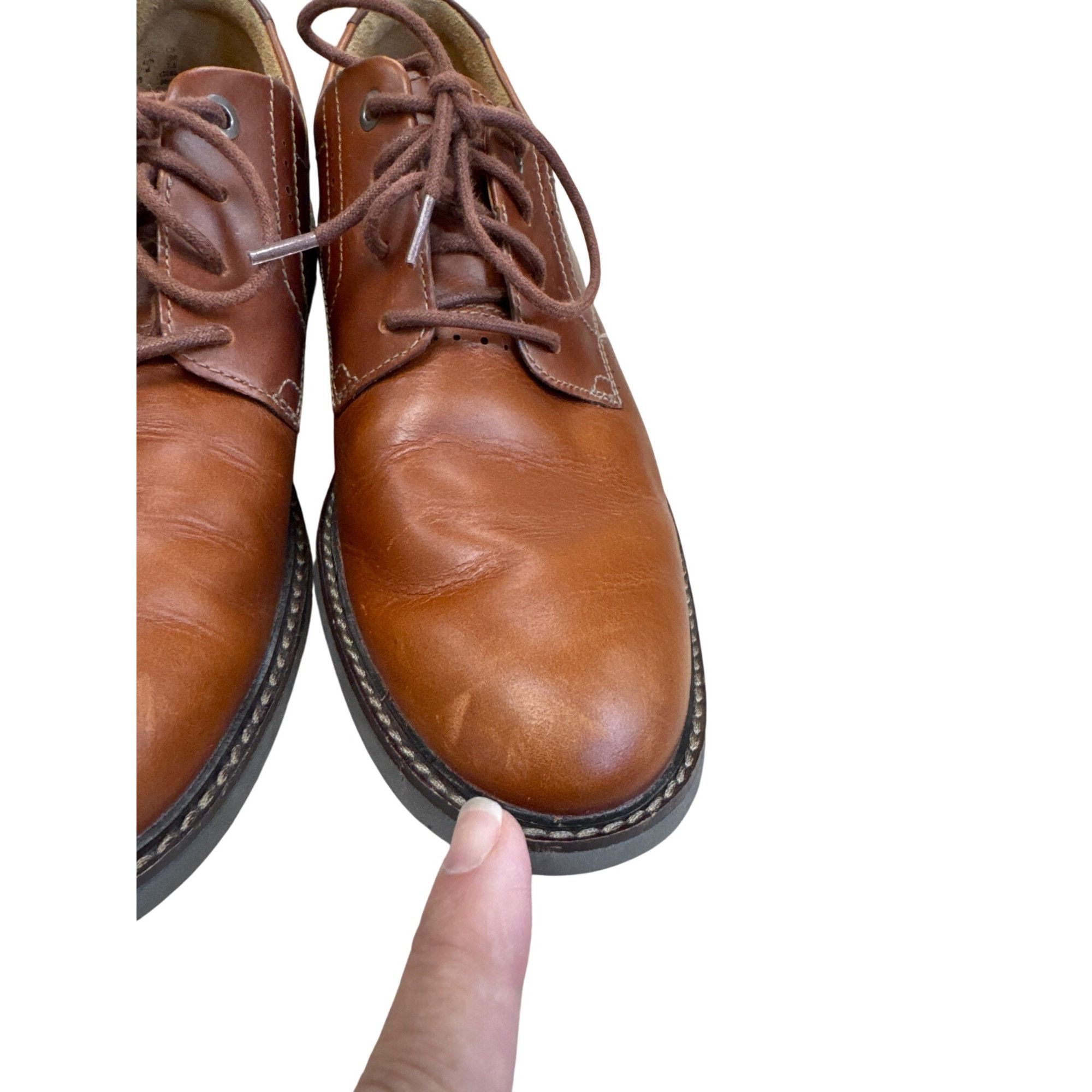 Clarks Clarks Mens Brown Leather Lace-Up Oxfords Shoes Size 9.5 SKU Size US 9.5 / EU 42-43 - 8 Thumbnail