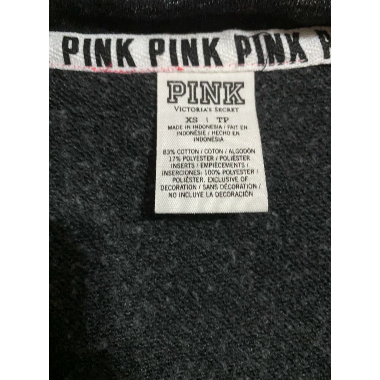 Victoria's Secret Victoria's Secret PINK Sweatshirt Women's 1/4 Zip Pullover XS Black Pink Size XS / US 0-2 / IT 36-38 - 2 Thumbnail