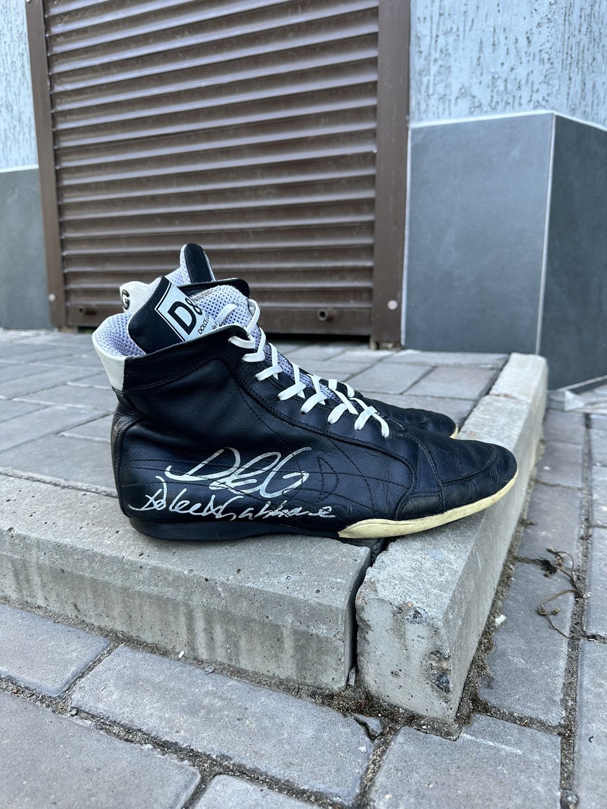 image of Archival Clothing x Dolce Gabbana Archive Dolce Gabbana Boxing Leather Shoes Y2K in Black (Size 9)
