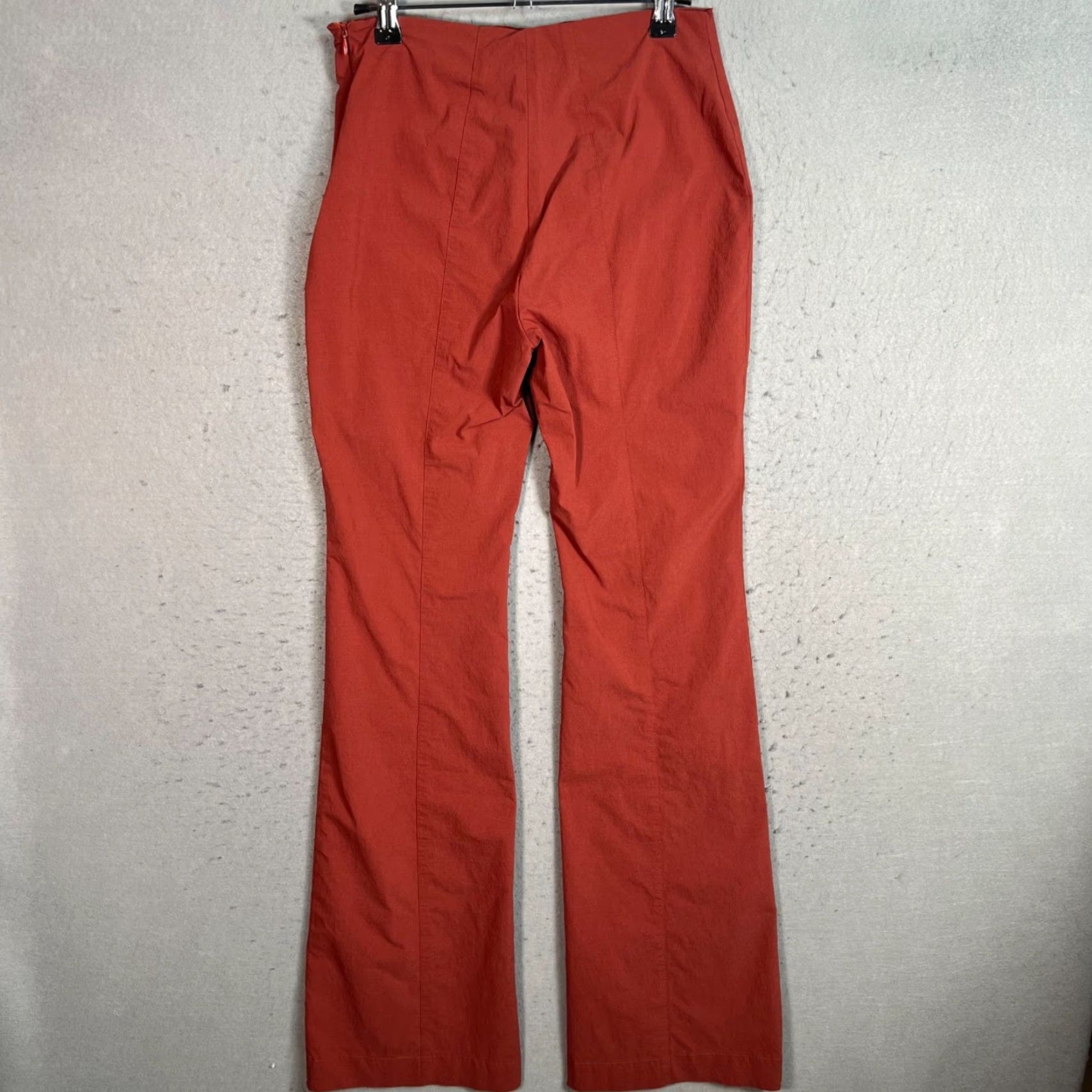 Vintage VINTAGE Pier Antonio Gaspari Red High-Waist Flared Pants Womens Size 42 Ankle Inseam 33 Nylon Viscose Size 28" / US 6 / IT 42 - 2 Thumbnail