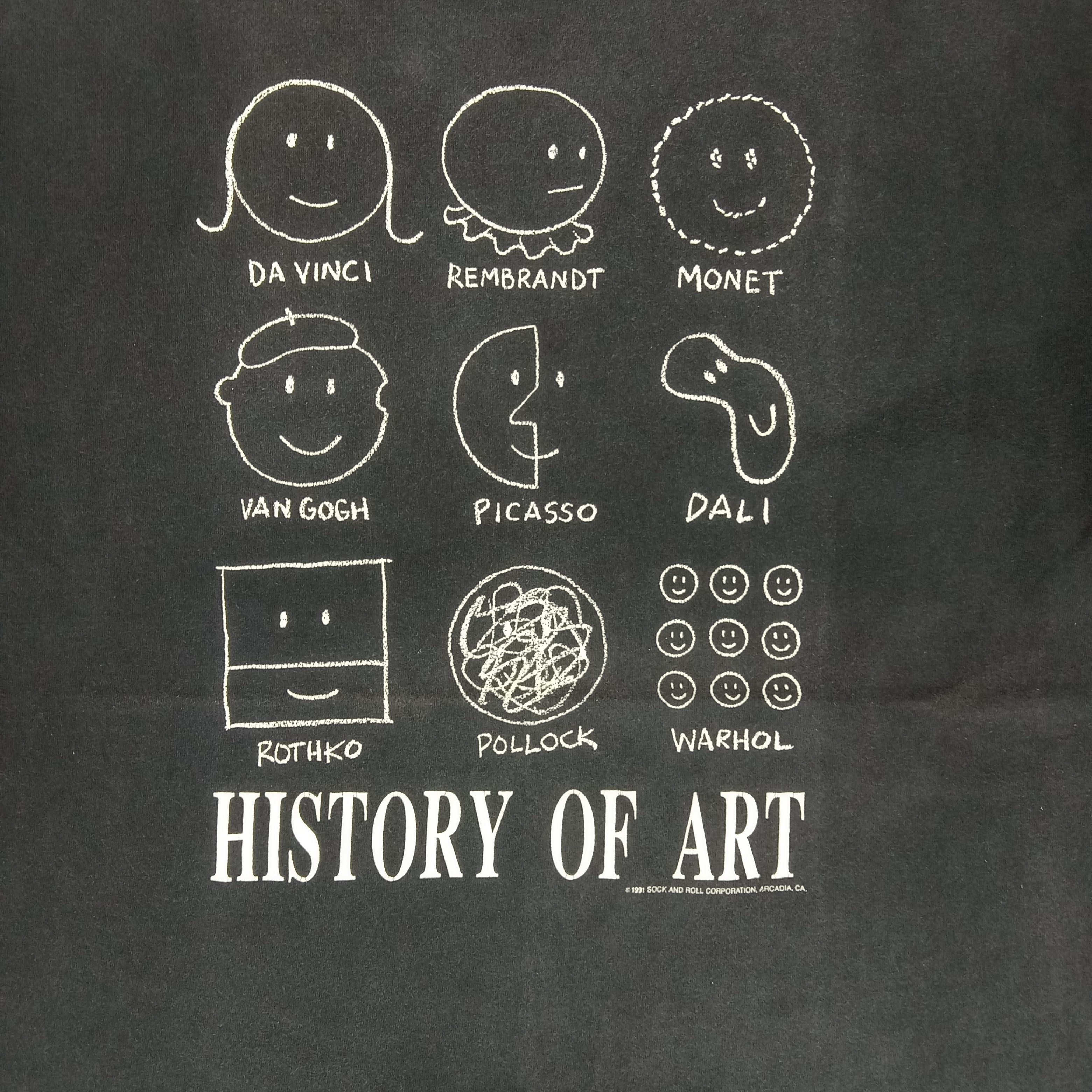 Vintage Vintage 90's History Of Art Famous Artist Design Tshirt Size US XL / EU 56 / 4 - 2 Thumbnail