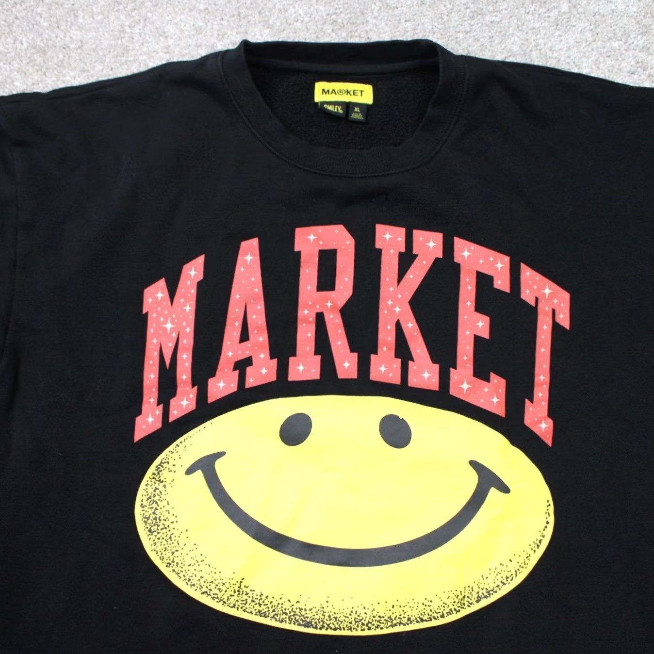 Market Market Sweatshirt Mens XL Black Crewneck Graphic Print Streetwear L/S Pullover Size US XL / EU 56 / 4 - 3 Thumbnail