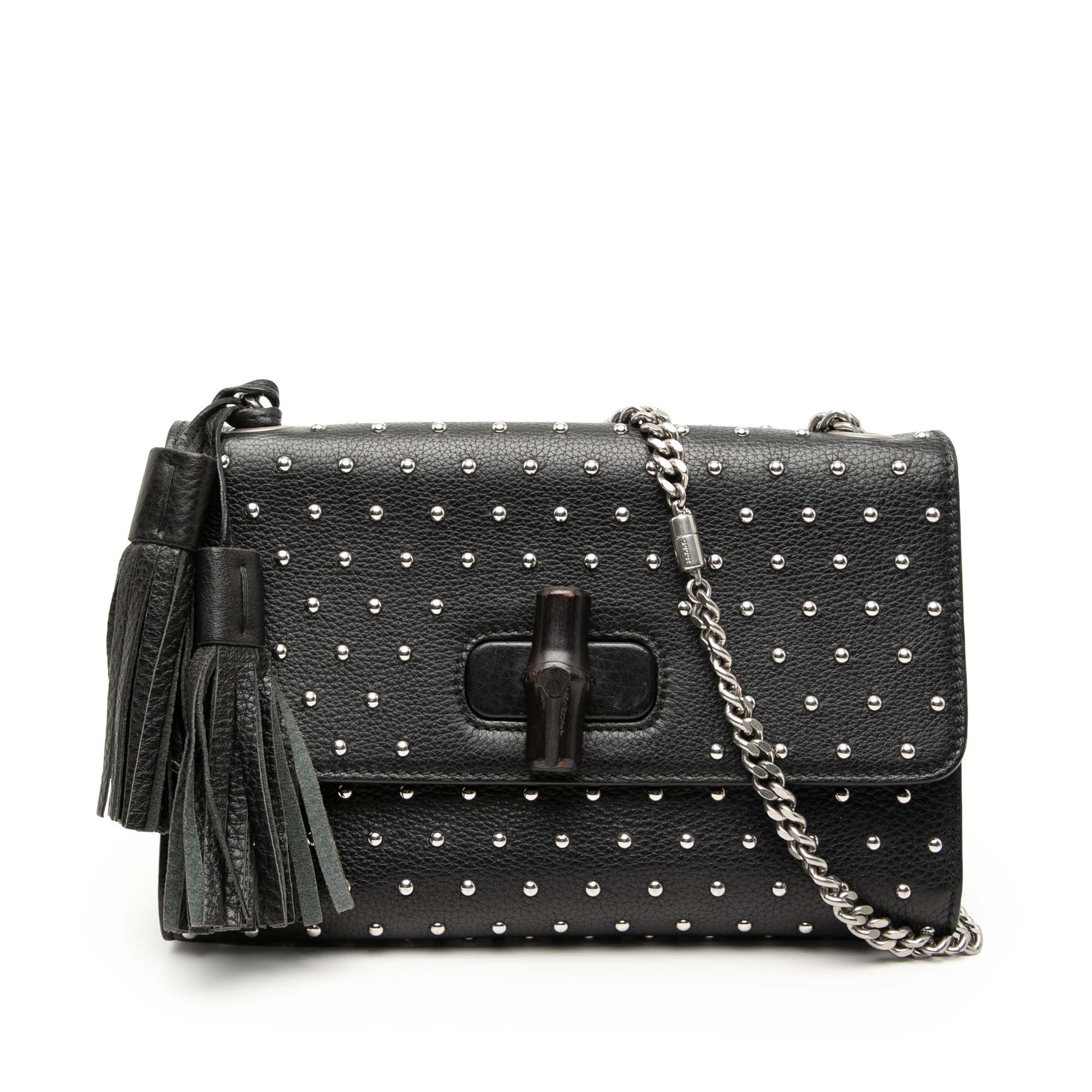Gucci Medium Studded Leather Miss Bamboo Crossbody Size ONE SIZE - 1 Thumbnail