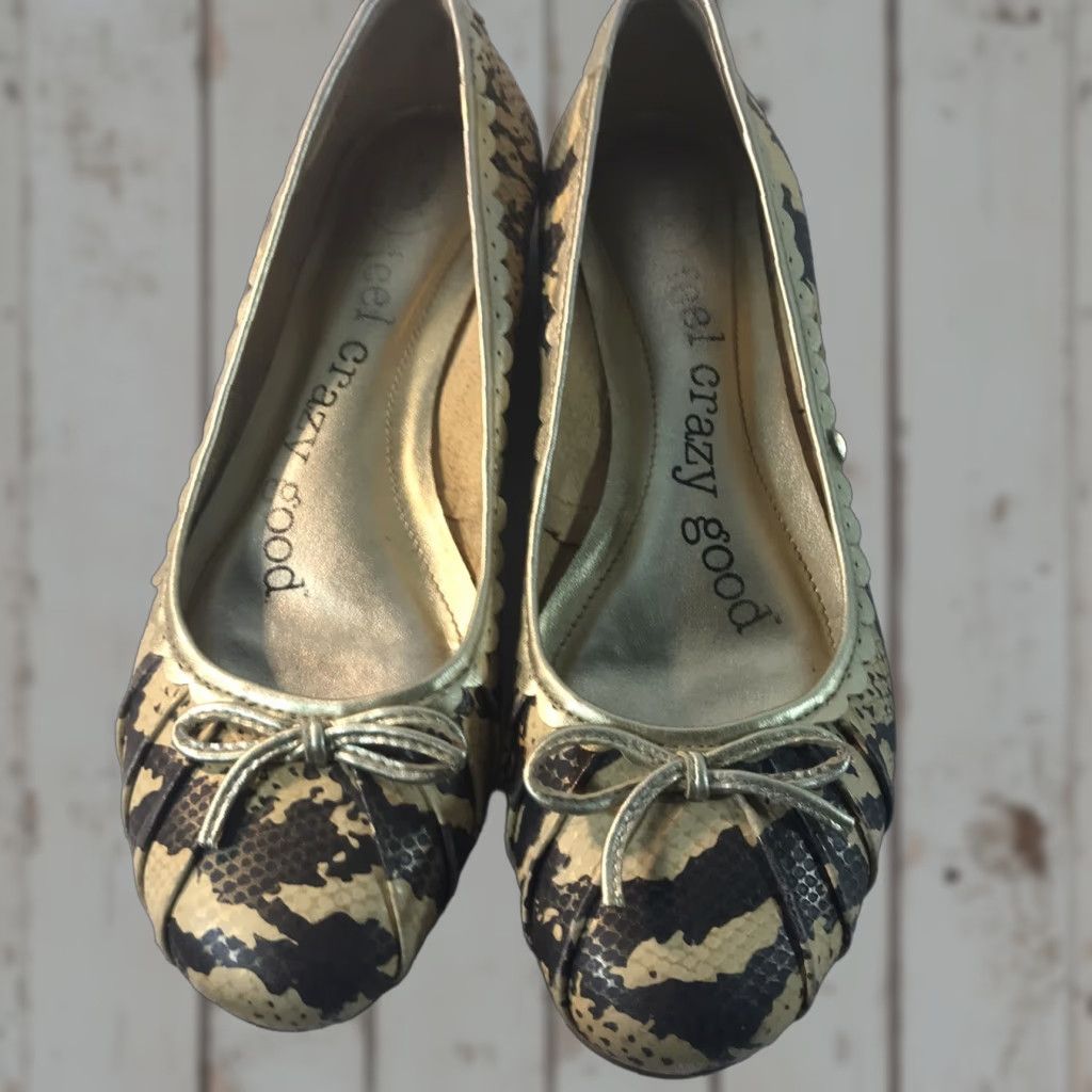 Scholl Dr Scholls Animal Print Leather Ballet Flats Womens Size 7.5 Multicolor Slip On Size US 7.5 / IT 37.5 - 1 Thumbnail