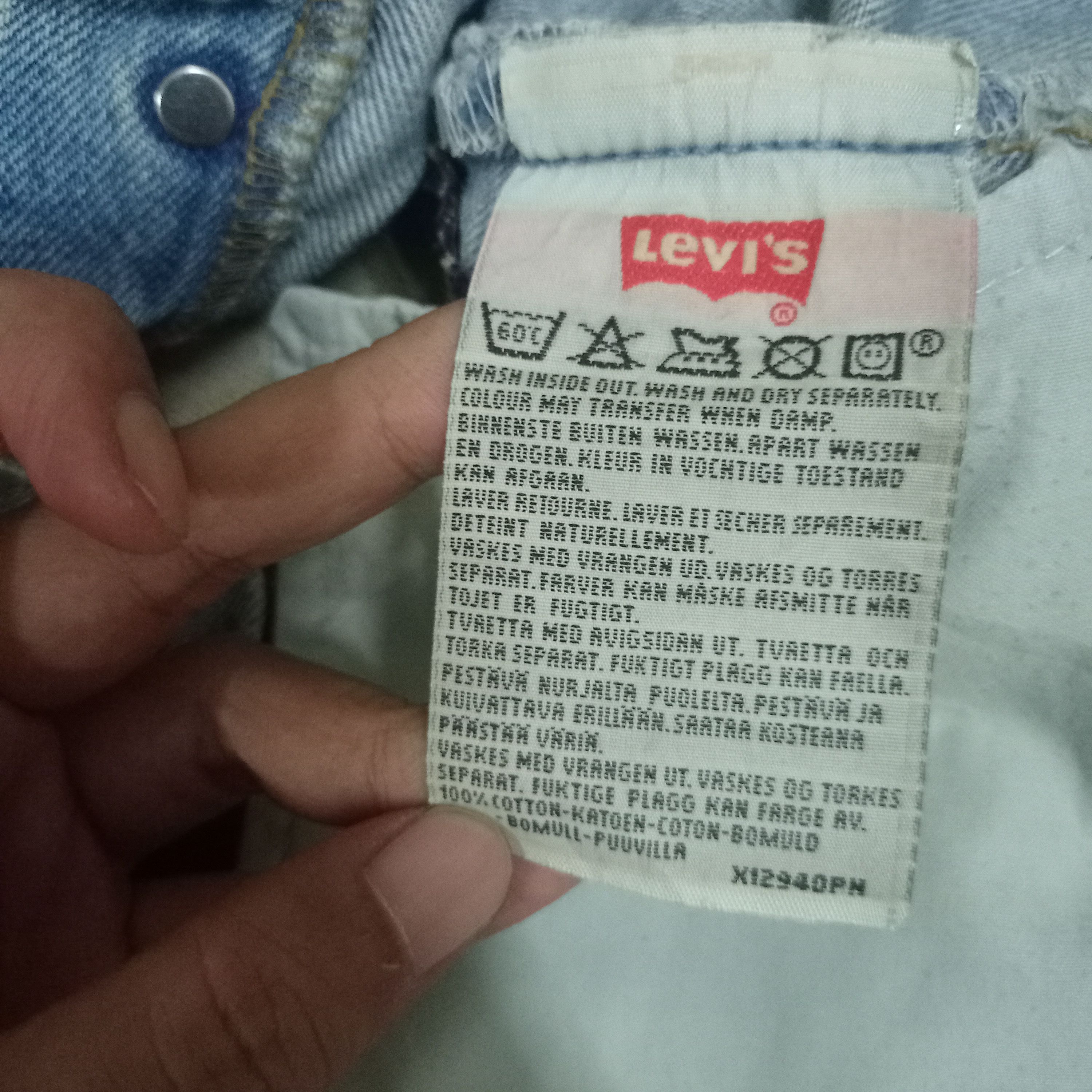 Levi's × Levi's Vintage Clothing UK Vintage 80s Levis 501 Graphic Print Style Loose Jeans Size US 31 - 9 Thumbnail