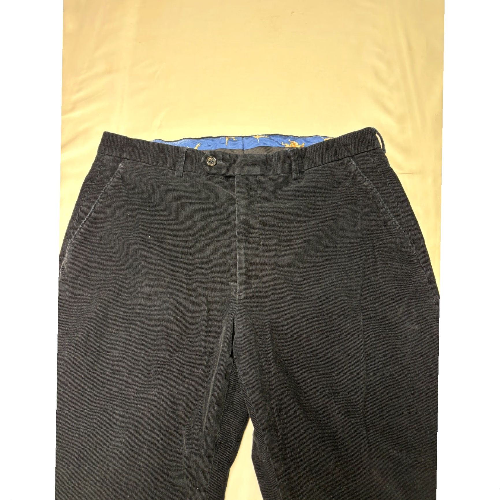 Ralph Lauren Lauren Ralph Lauren Mens Corduroy Pants Classic Fit Dog Print Trim 34x27 Black Casual Dress Pants Corduroy Trousers Menswear Size US 34 / EU 50 - 2 Thumbnail