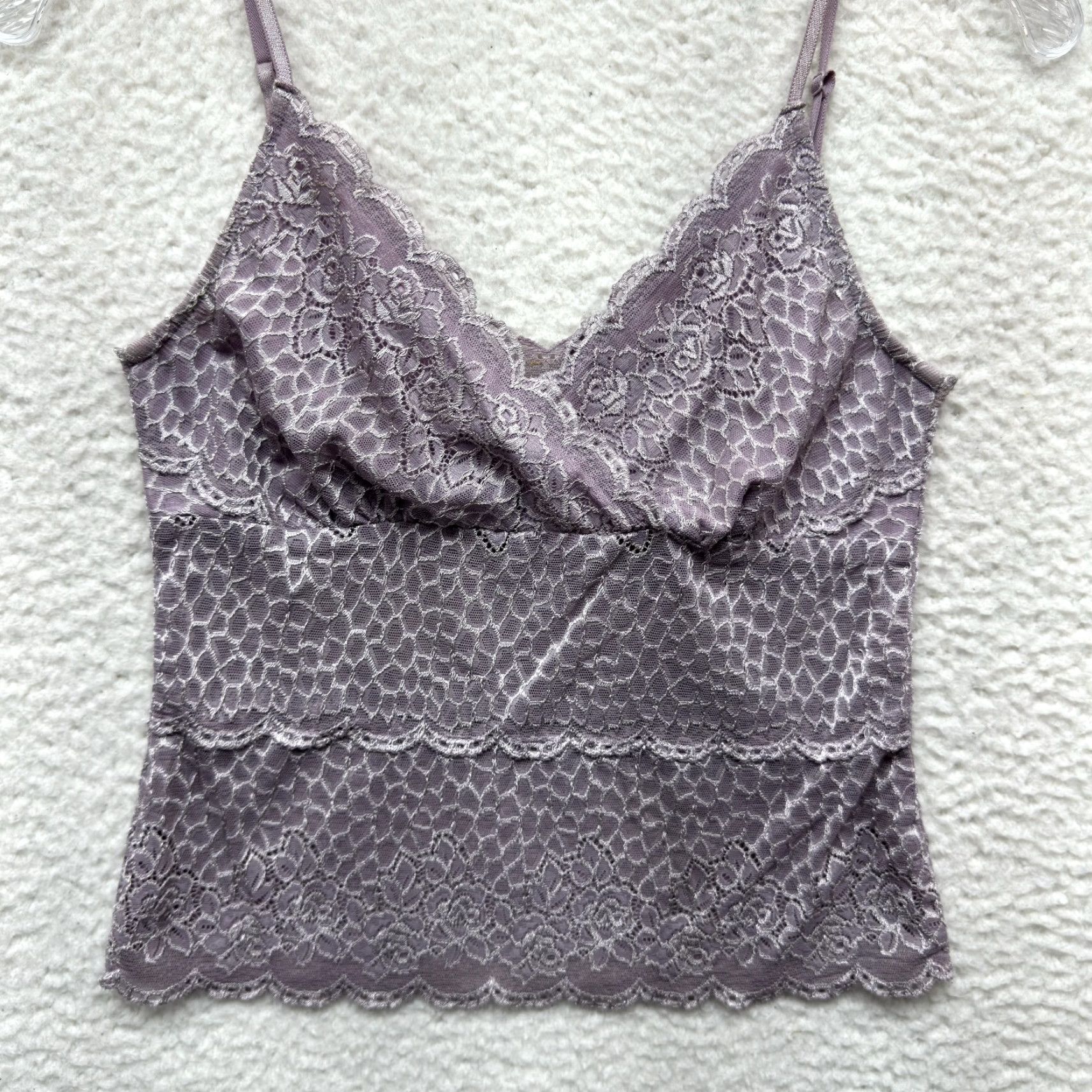 Bebe VINTAGE bebe Camisole Top S Purple Lace Boho Grunge Whimsigoth Y2K Fairy Shirt Womens Size S / US 4 / IT 40 - 3 Thumbnail